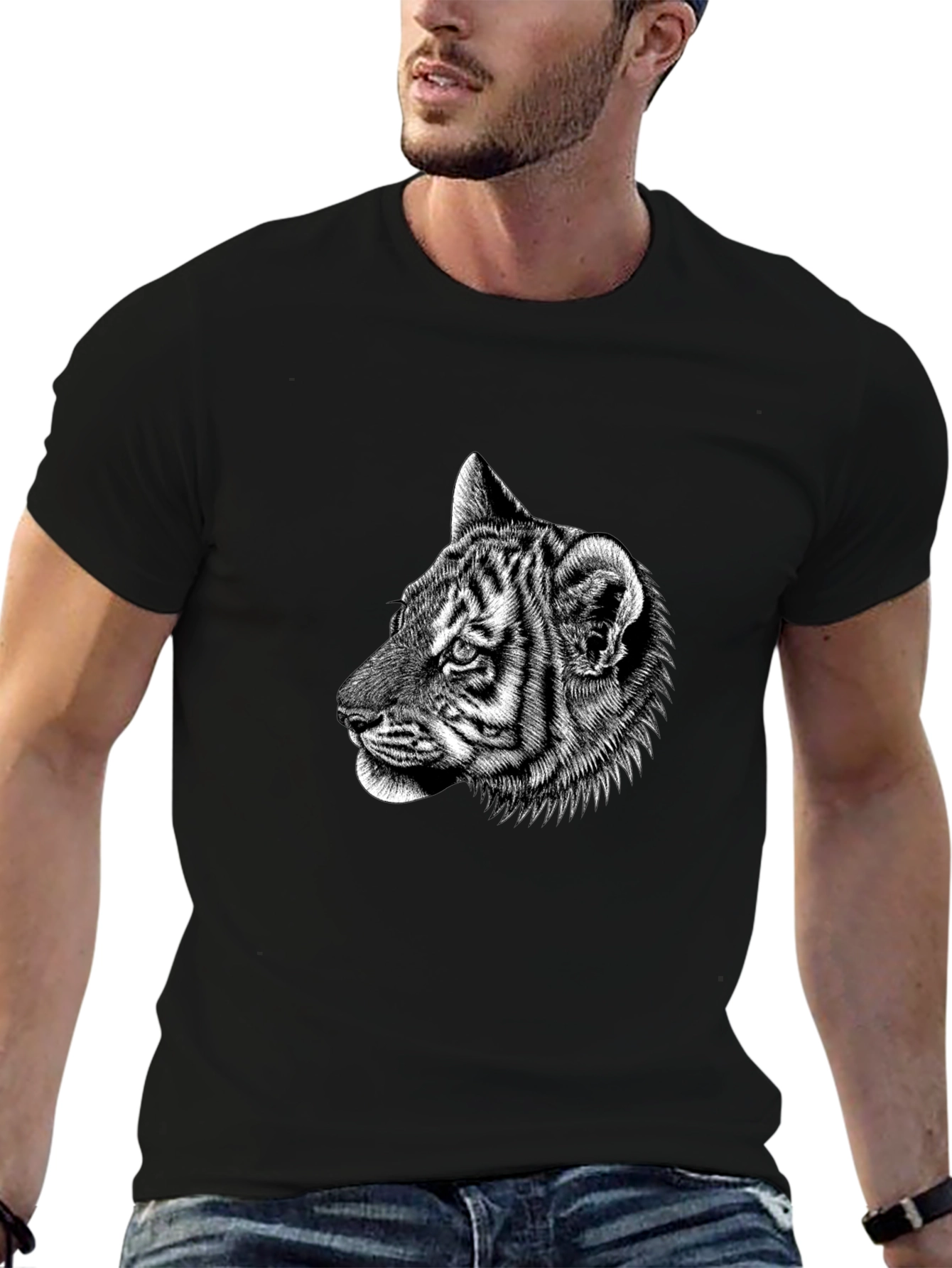 Tiger Graphic Black T-Shirt - Animal Lover Tee