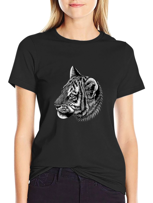 Tiger Graphic Black T-Shirt - Animal Lover Tee