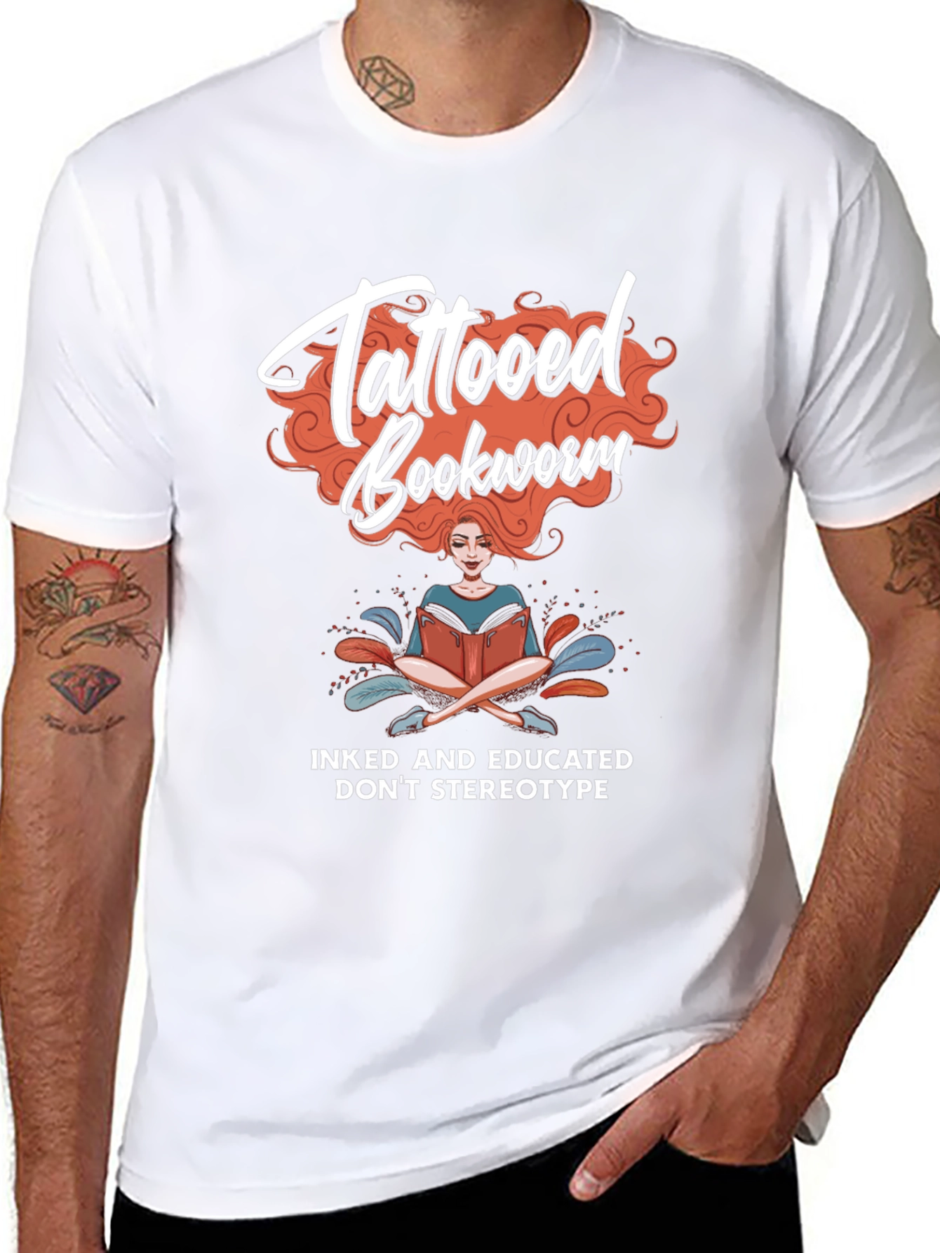 Tattooed Bookworm Graphic Tee - Inked & Educated