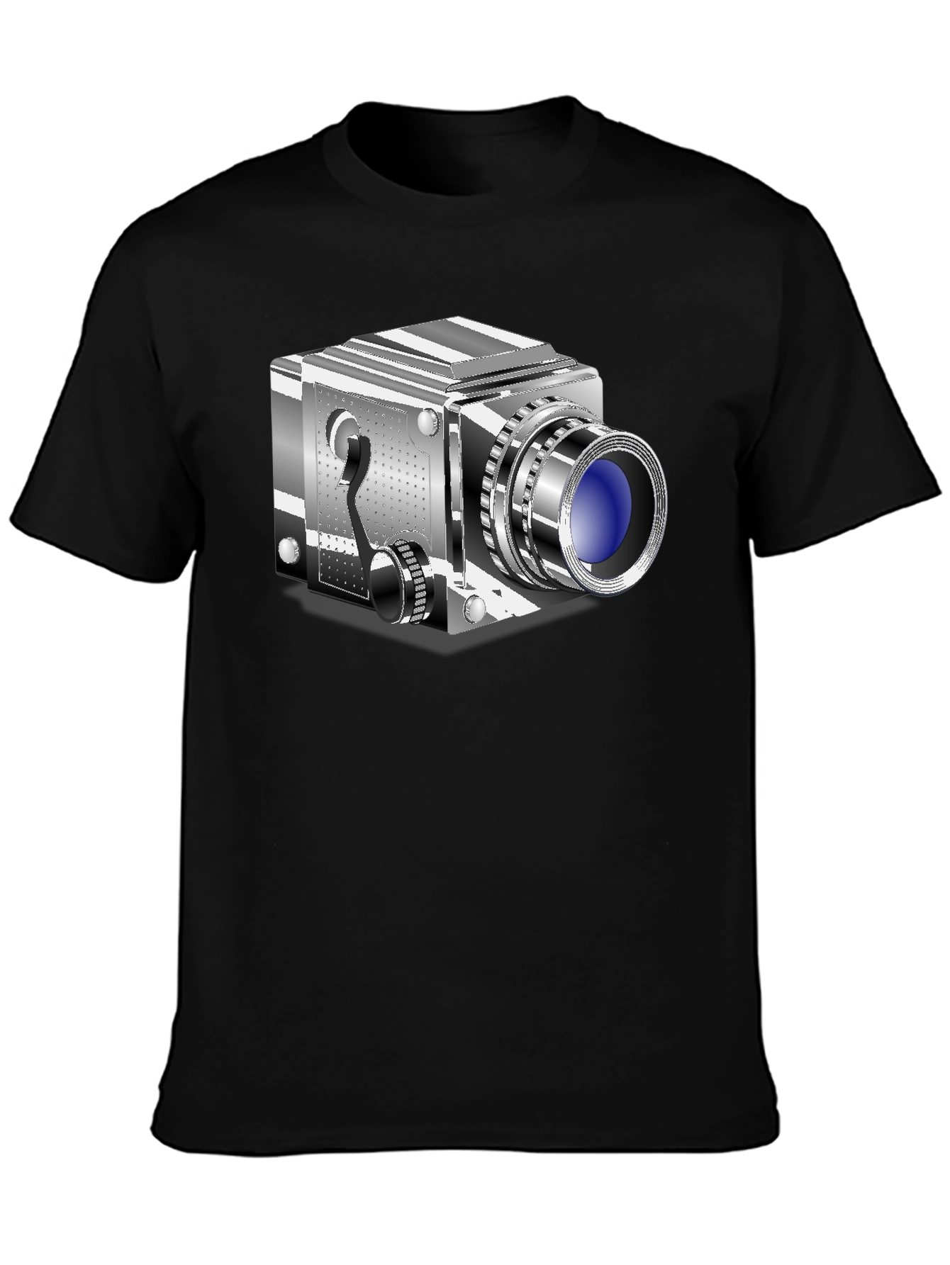 Retro Camera Graphic Tee - Cool Black T-Shirt