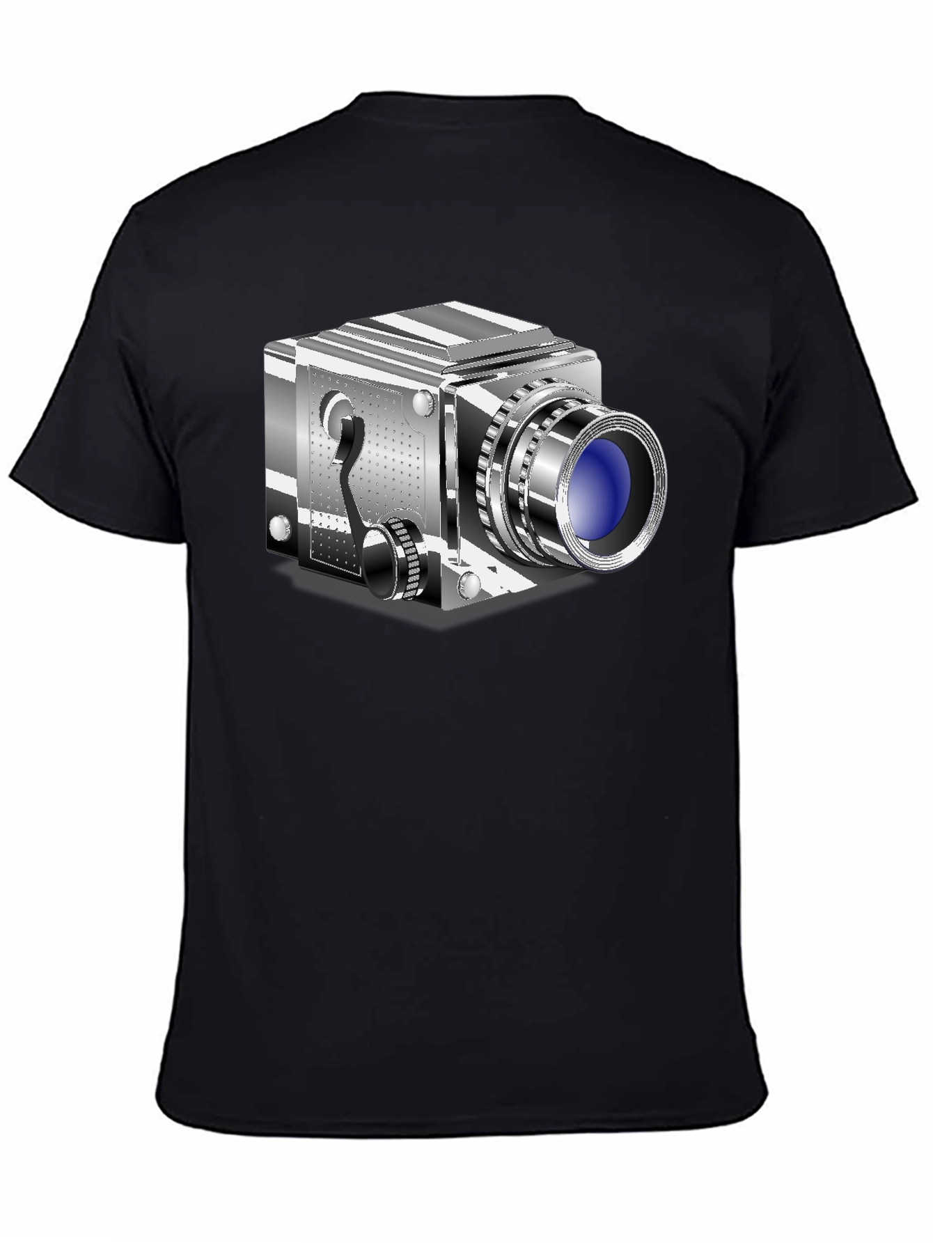 Retro Camera Graphic Tee - Cool Black T-Shirt