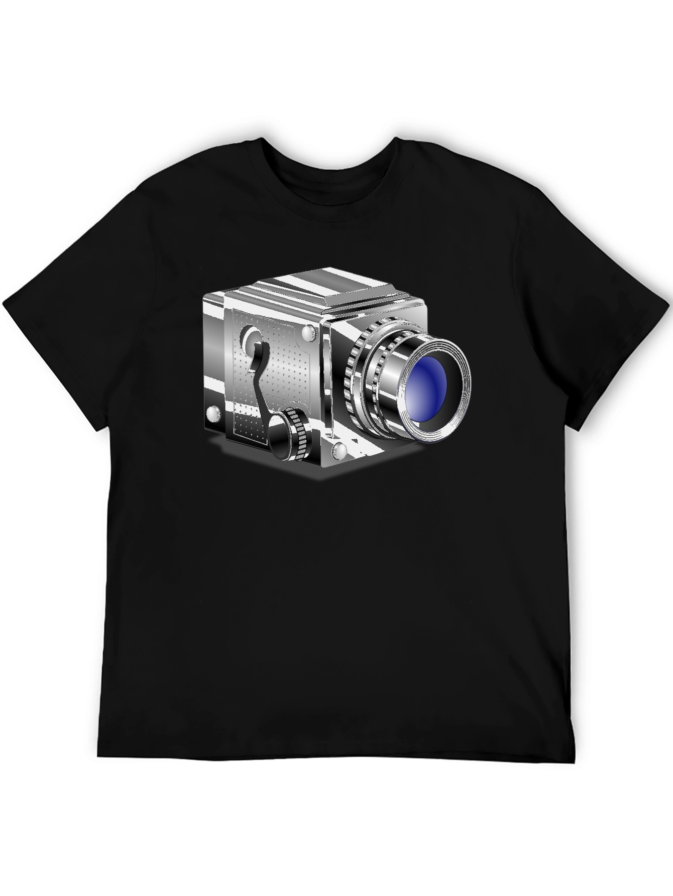 Retro Camera Graphic Tee - Cool Black T-Shirt