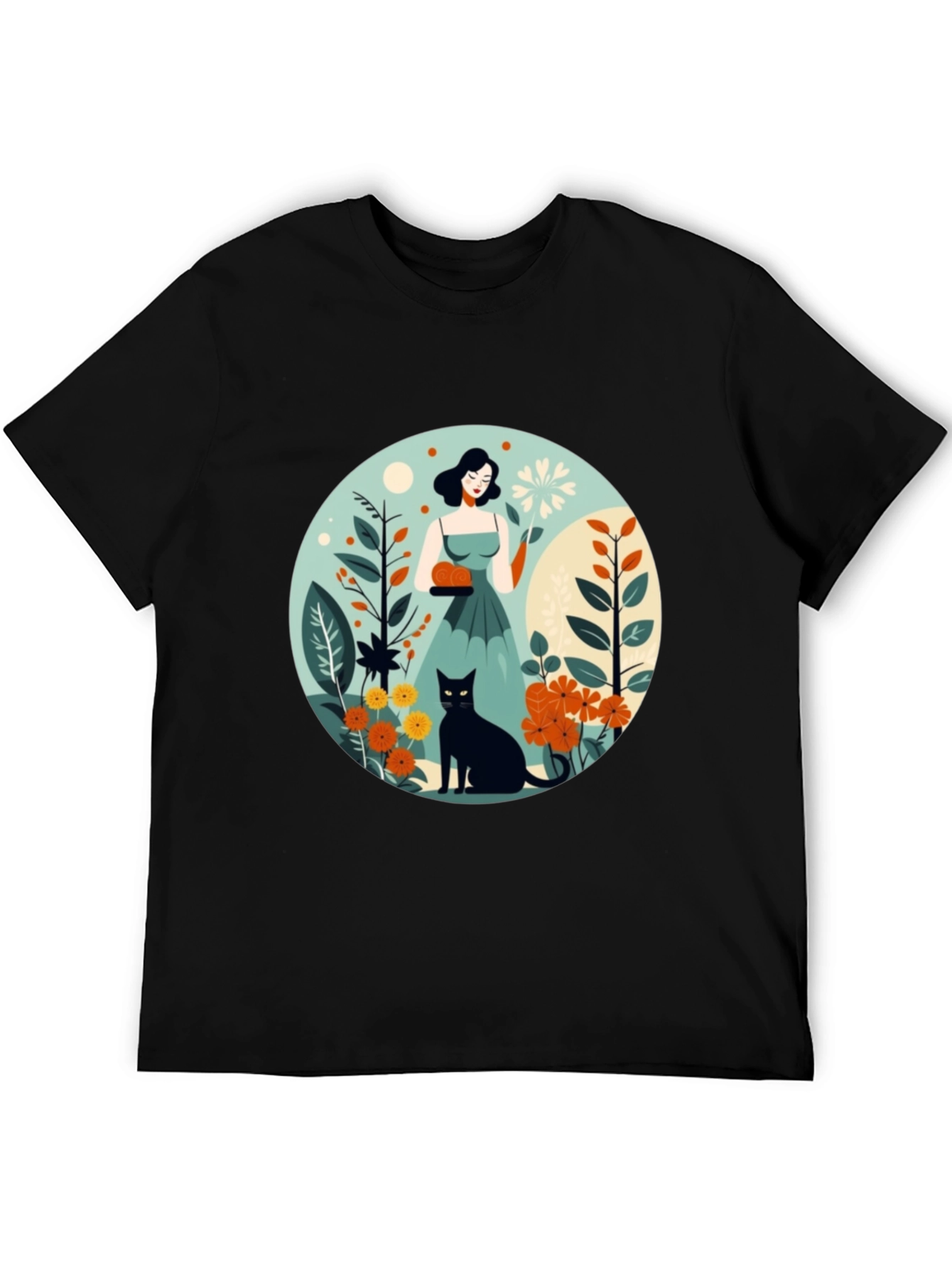 Artistic Garden Cat T-Shirt