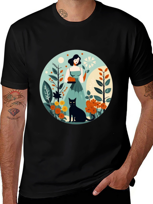 Artistic Garden Cat T-Shirt