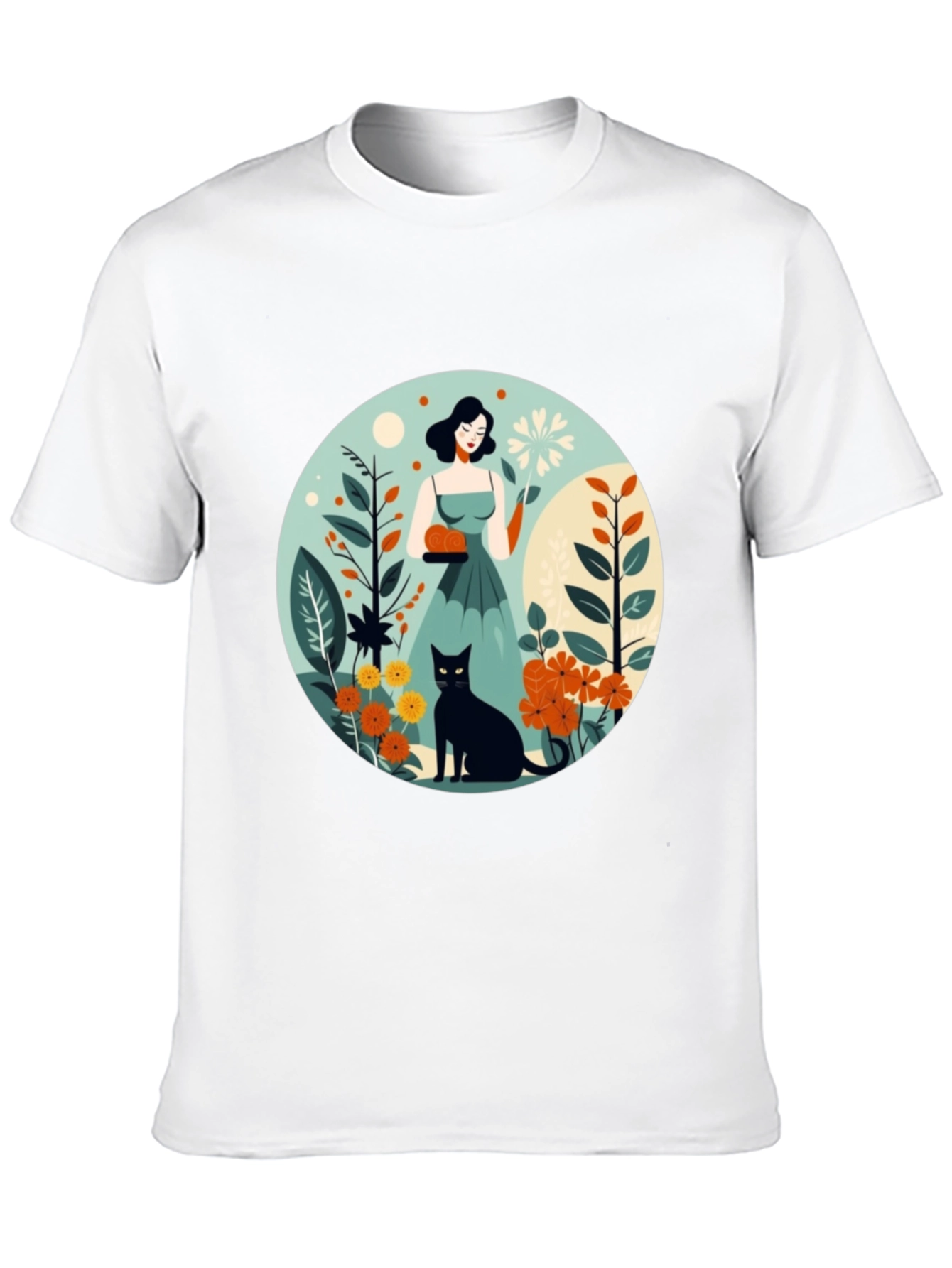 Artistic Garden Cat T-Shirt