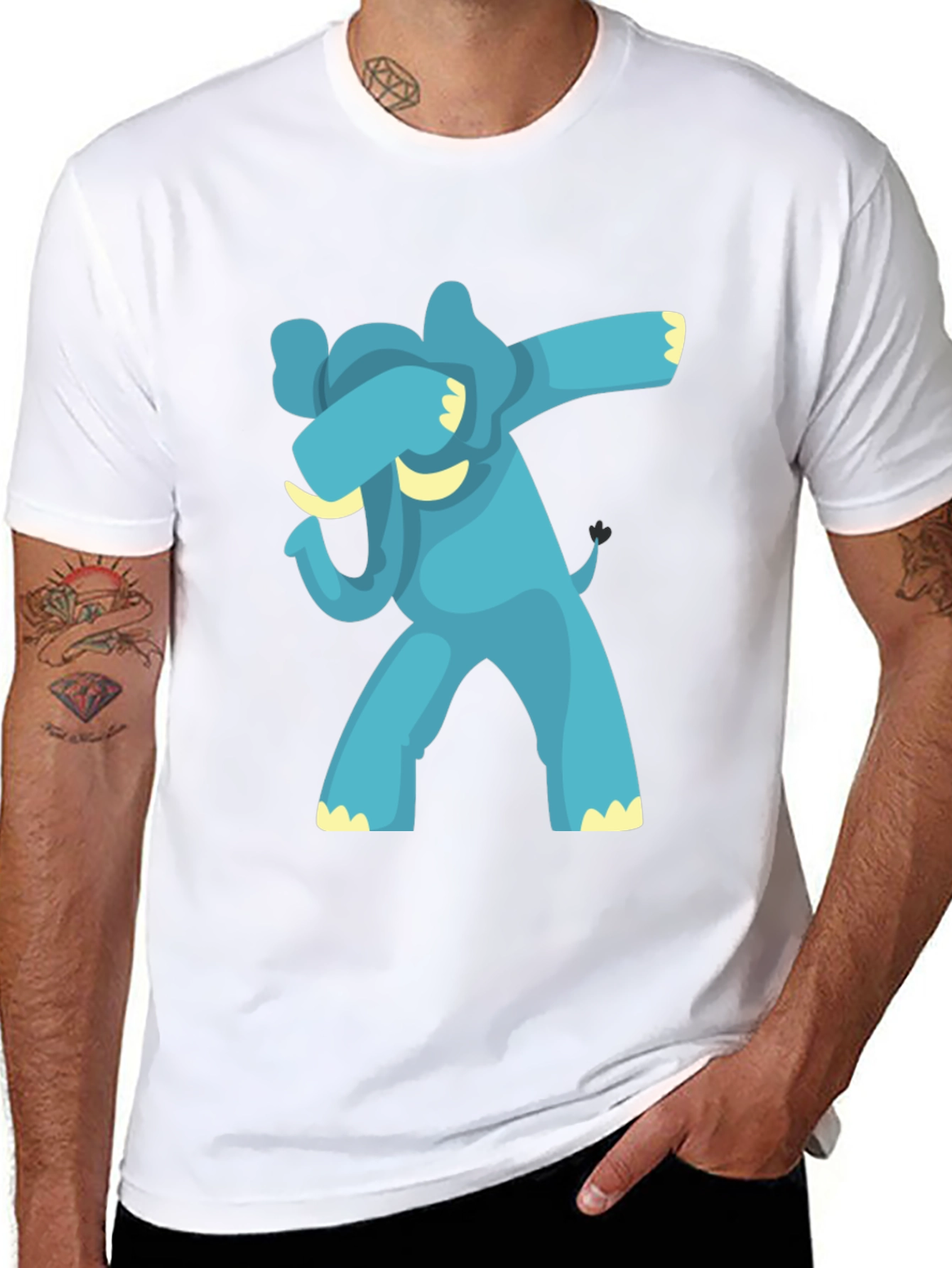 Dabbing Elephant Graphic Tee - Black