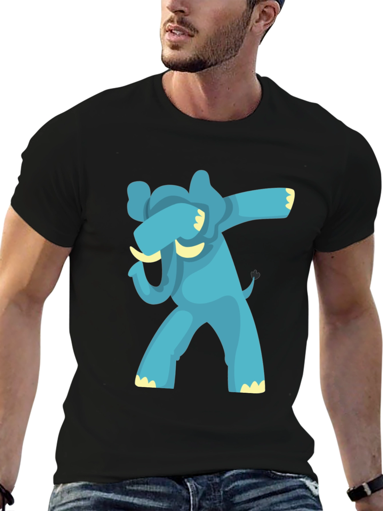 Dabbing Elephant Graphic Tee - Black