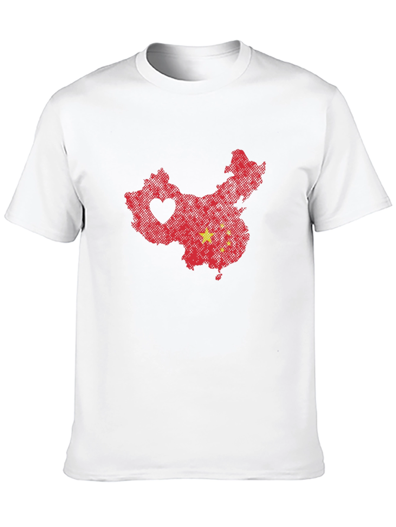 China Map Heart Graphic Tee - Novelty T-Shirt