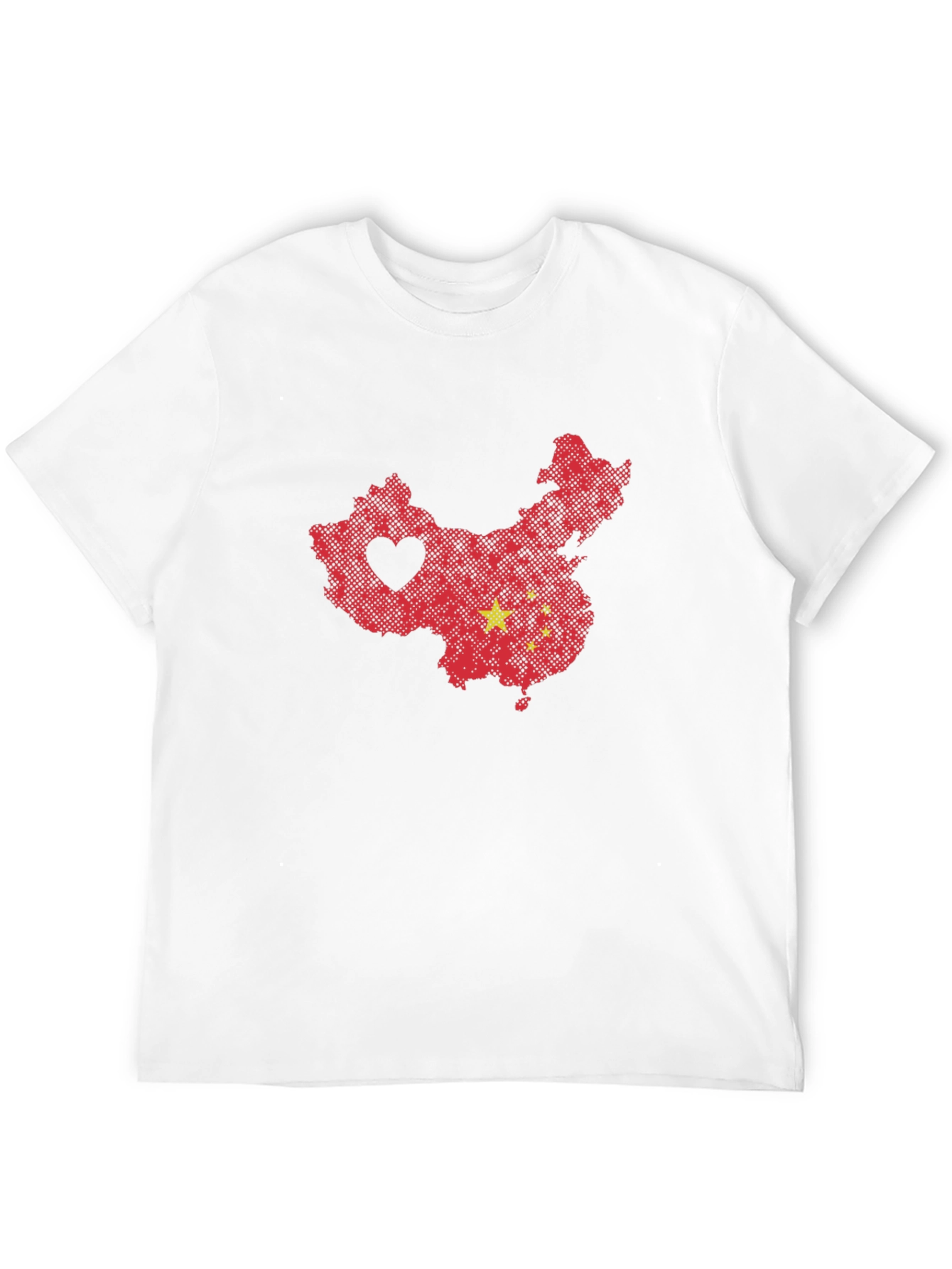 China Map Heart Graphic Tee - Novelty T-Shirt
