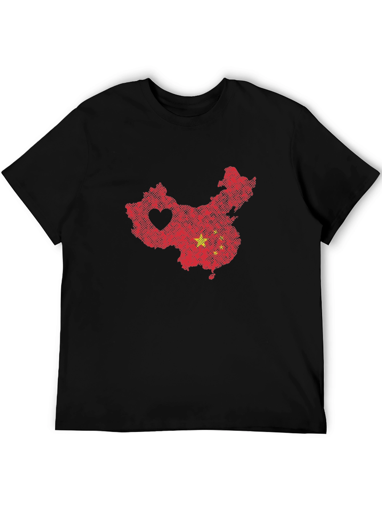 China Map Heart Graphic Tee - Novelty T-Shirt