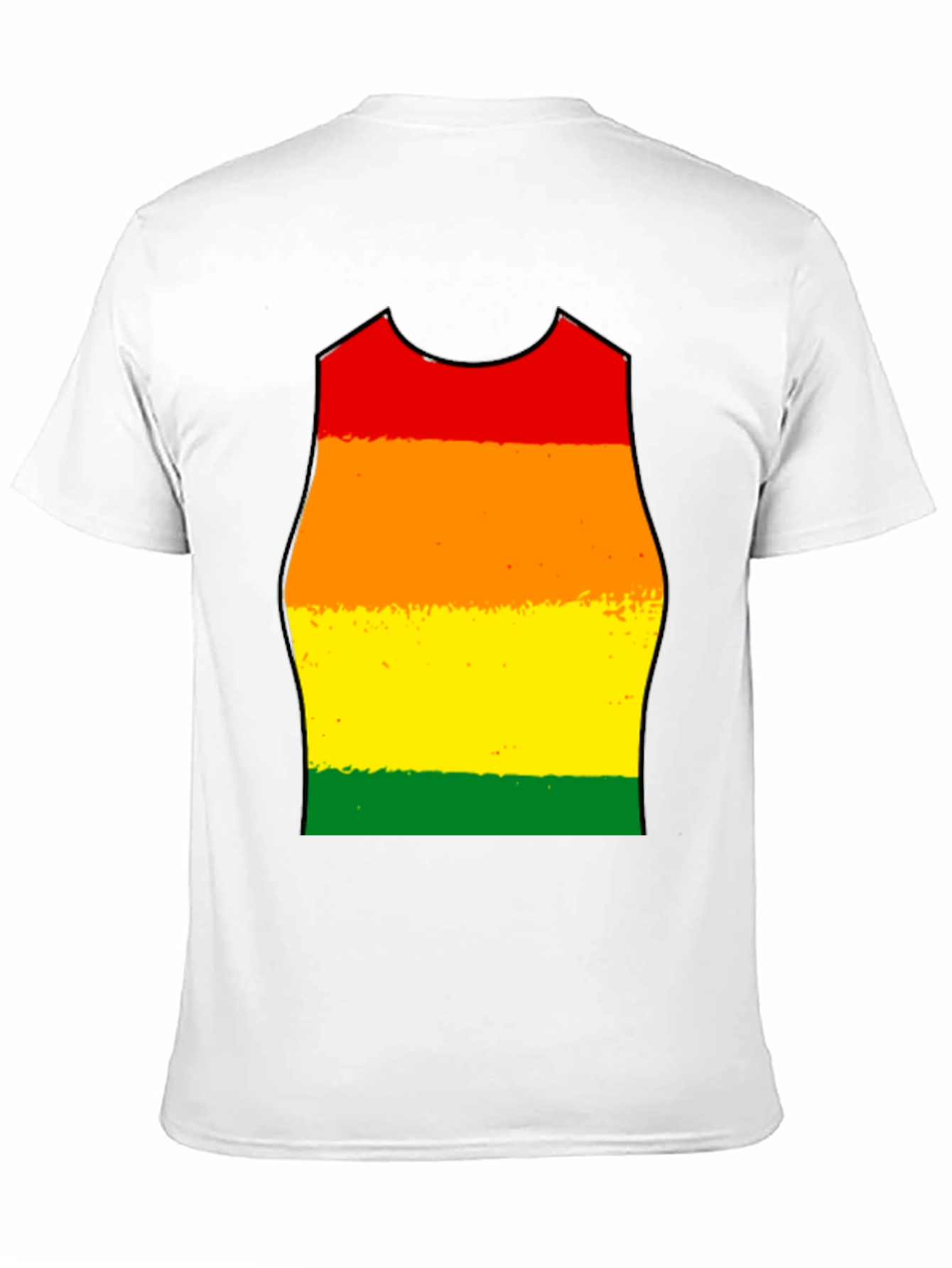Rainbow Stripe Tank Top Graphic Tee - Black