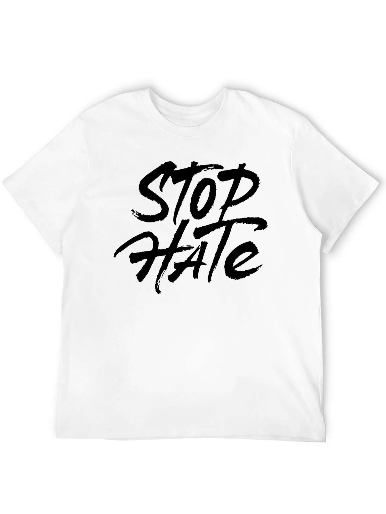 Stop Hate Black Crew Neck T-Shirt
