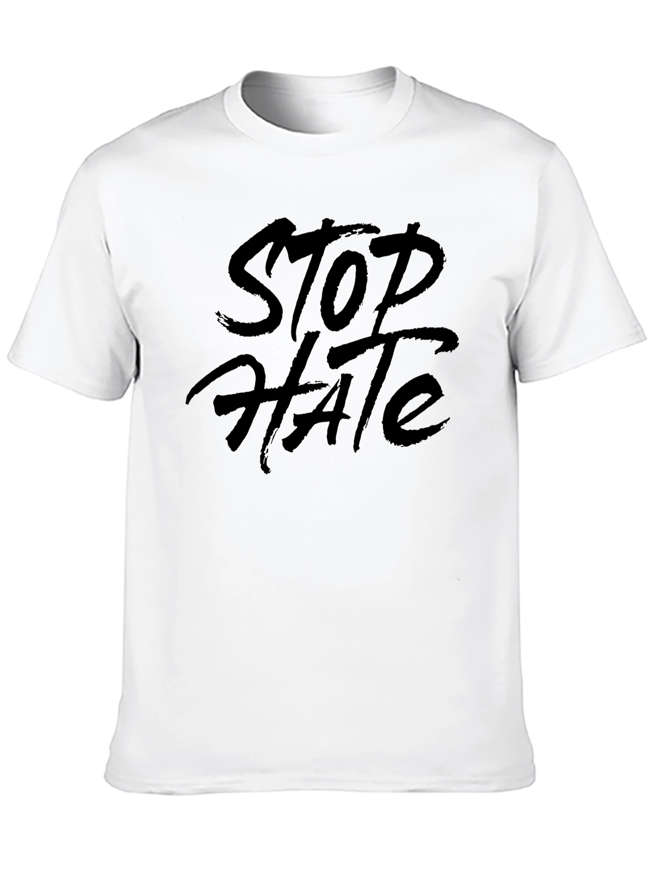 Stop Hate Black Crew Neck T-Shirt