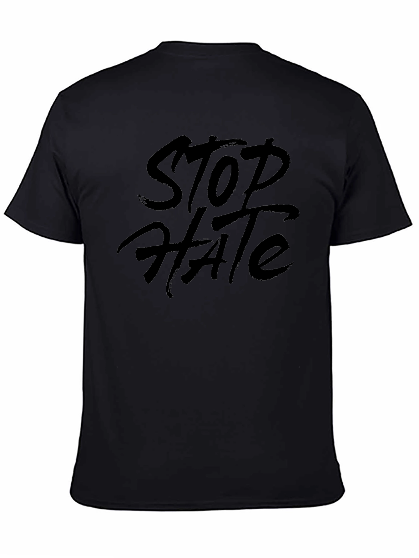 Stop Hate Black Crew Neck T-Shirt