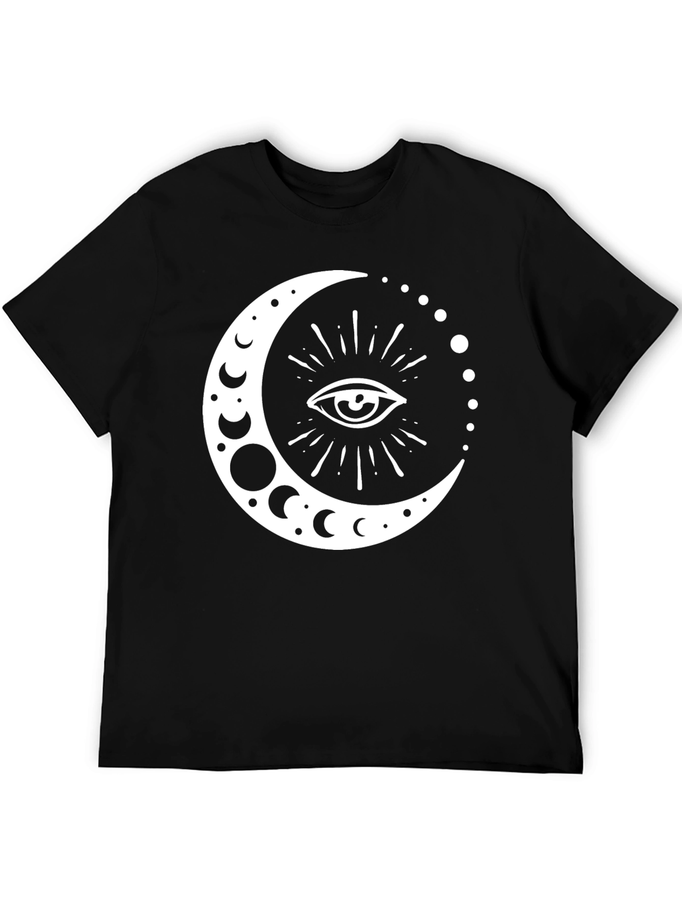 Mystic Moon Eye Graphic T-Shirt - Black Cotton