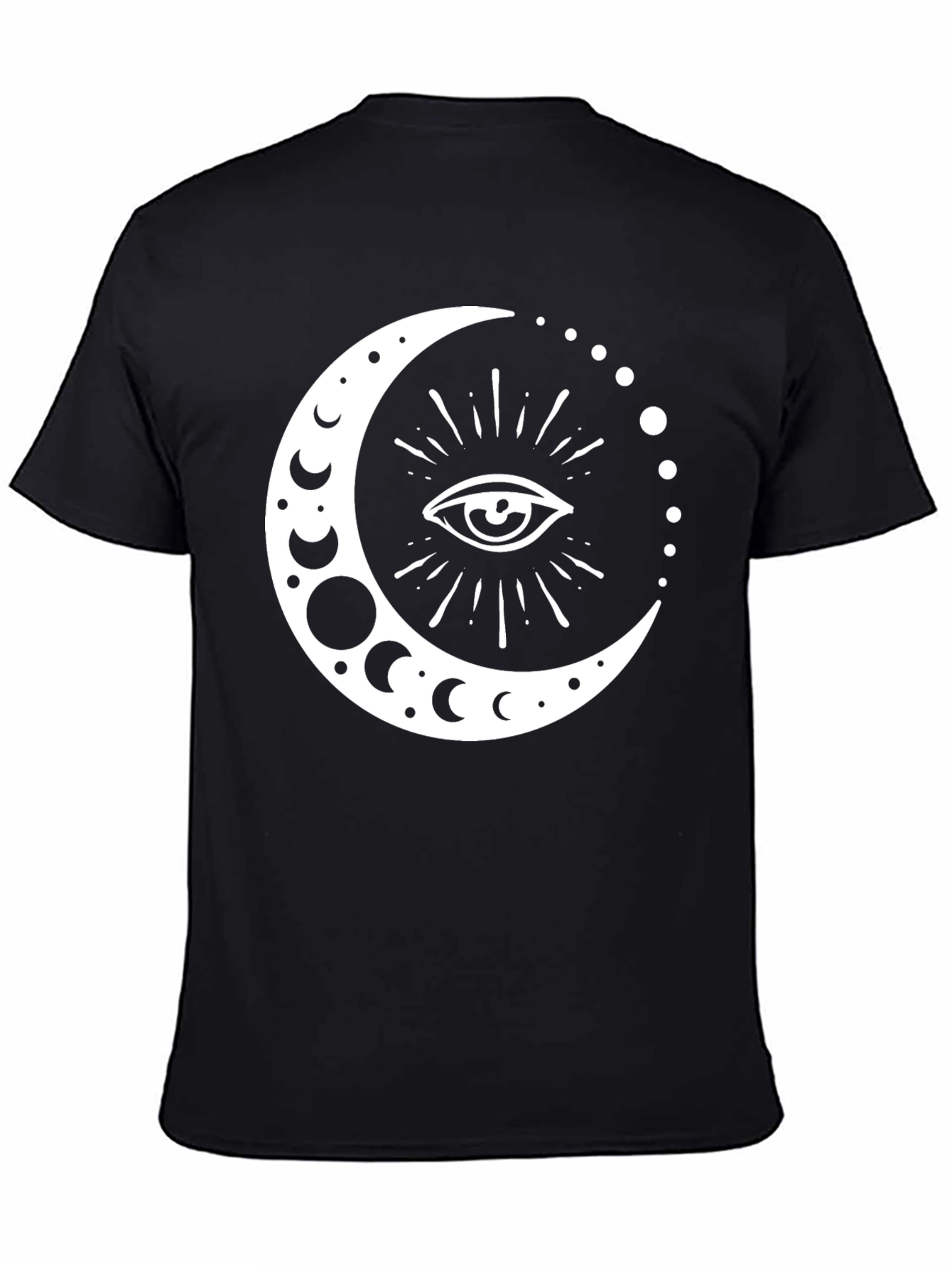 Mystic Moon Eye Graphic T-Shirt - Black Cotton