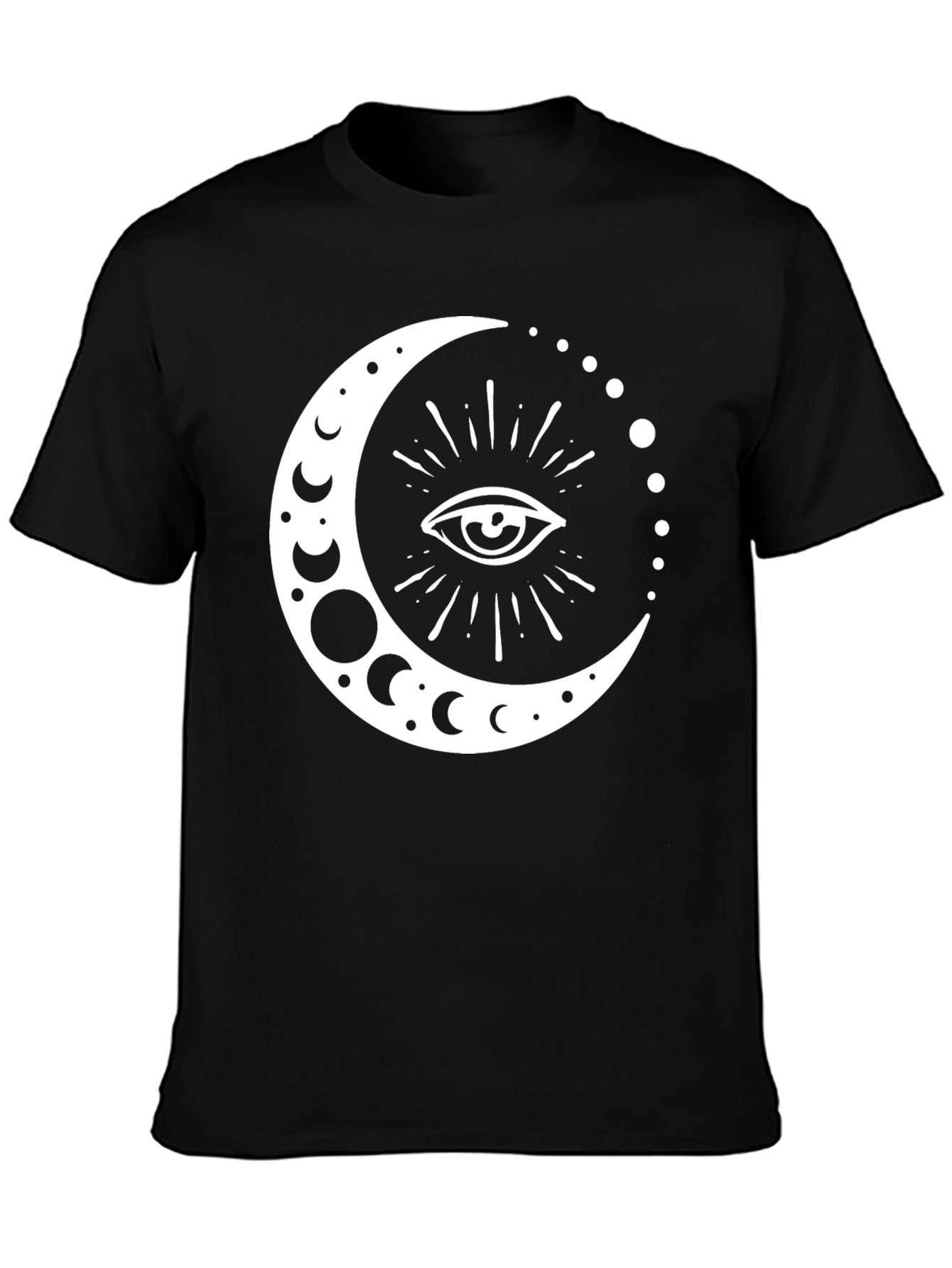 Mystic Moon Eye Graphic T-Shirt - Black Cotton