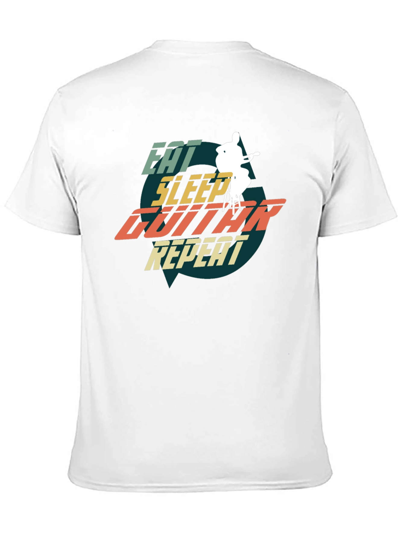 Eat Sleep Guitar Repeat Graphic Tee - Musician T-Shirt