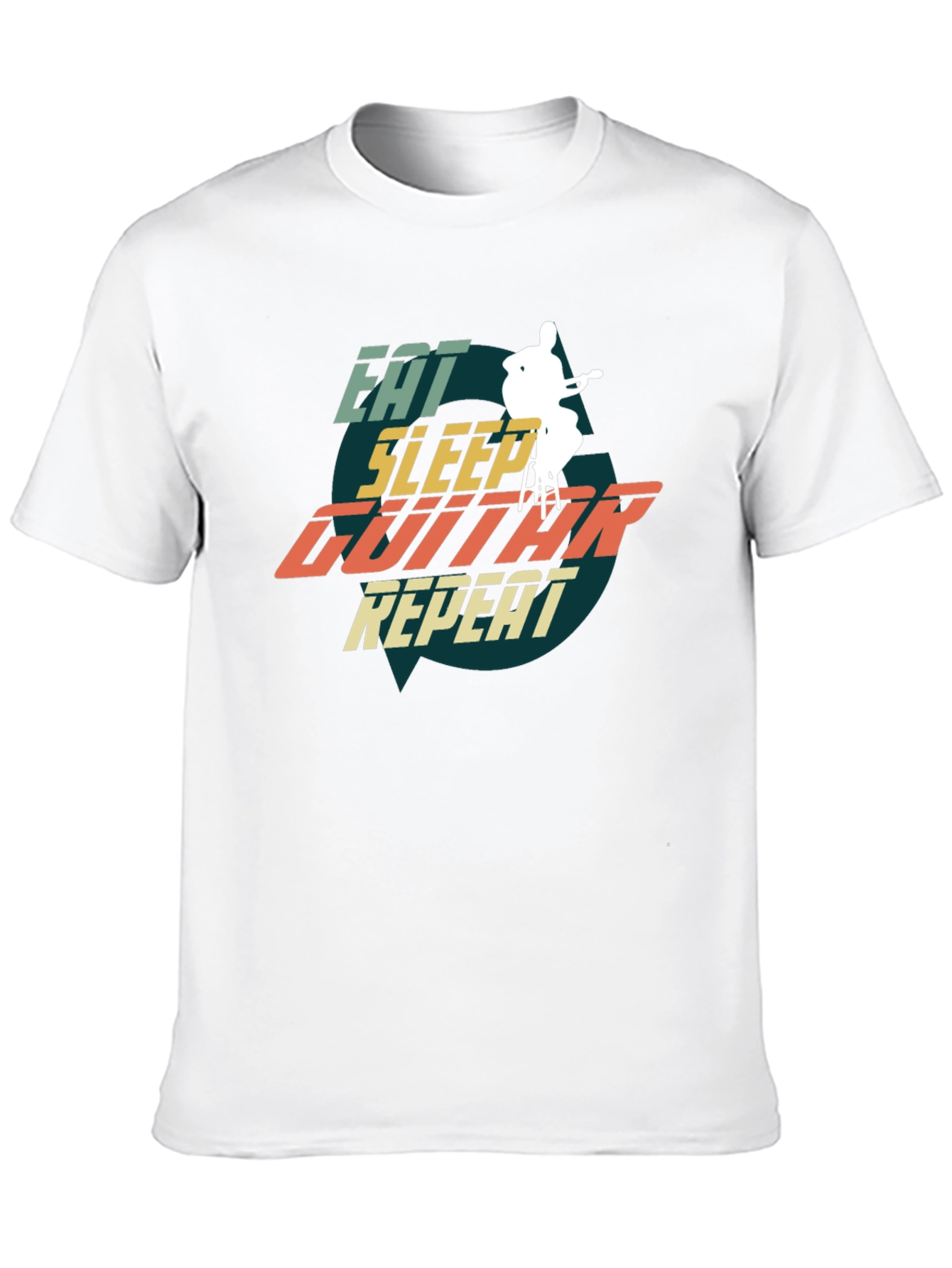 Eat Sleep Guitar Repeat Graphic Tee - Musician T-Shirt