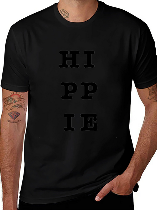 Hippie Graphic Black Cotton T-Shirt