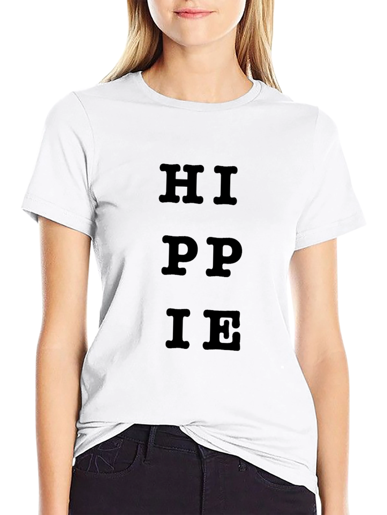 Hippie Graphic Black Cotton T-Shirt