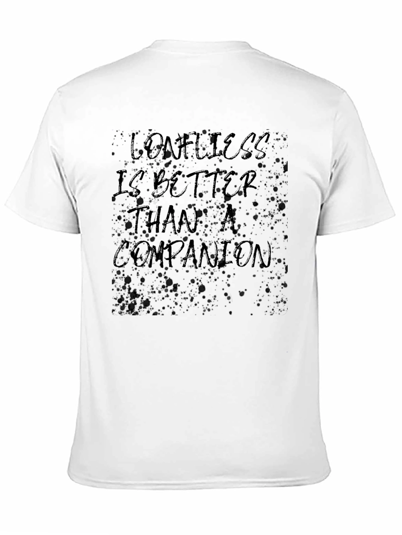 Unique Loneliness Graphic Black T-Shirt
