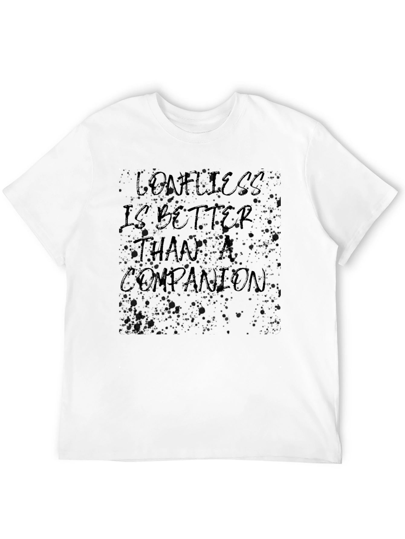 Unique Loneliness Graphic Black T-Shirt