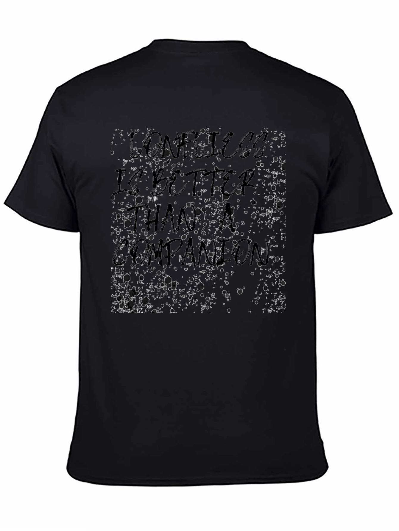 Unique Loneliness Graphic Black T-Shirt