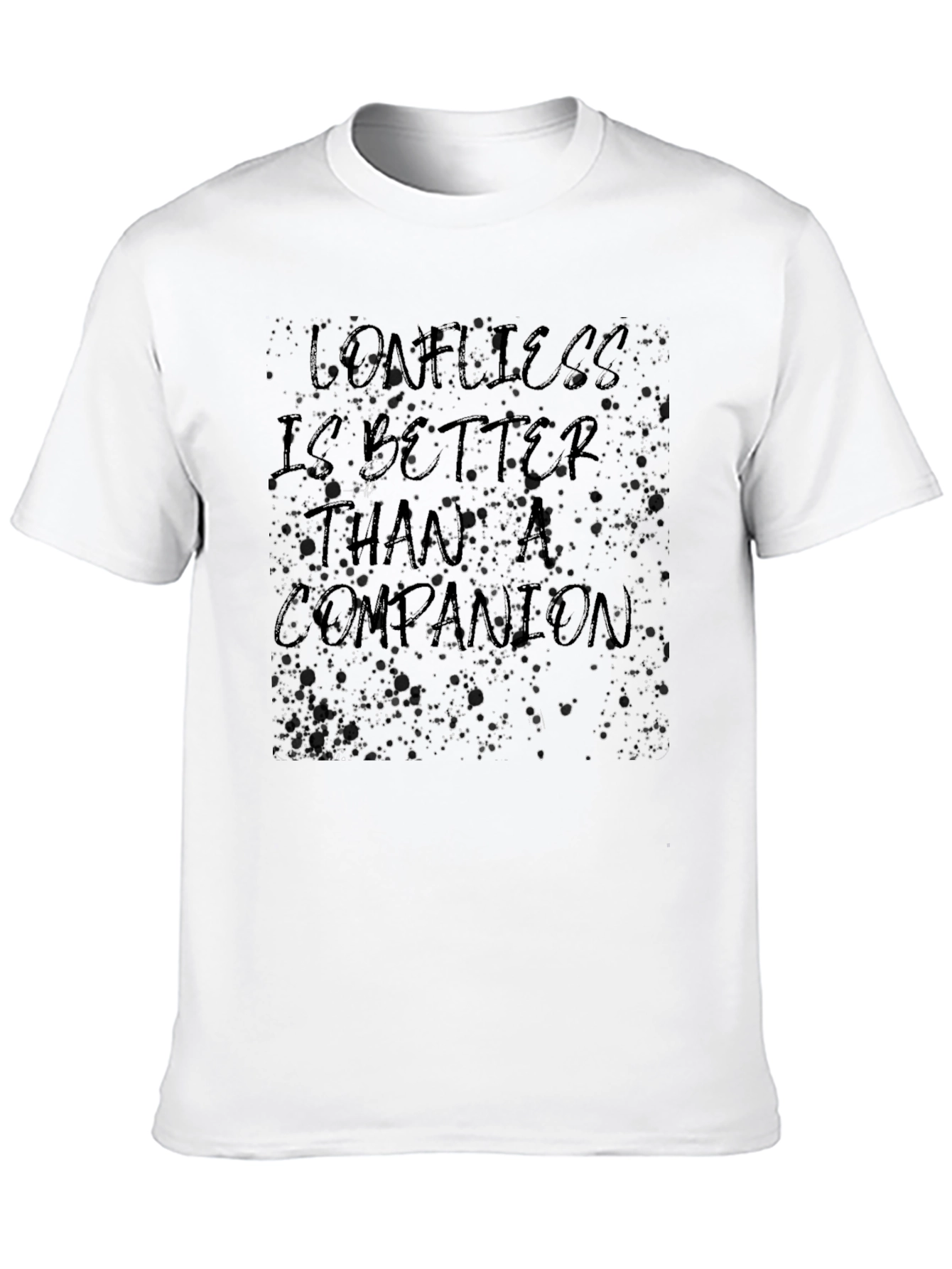 Unique Loneliness Graphic Black T-Shirt