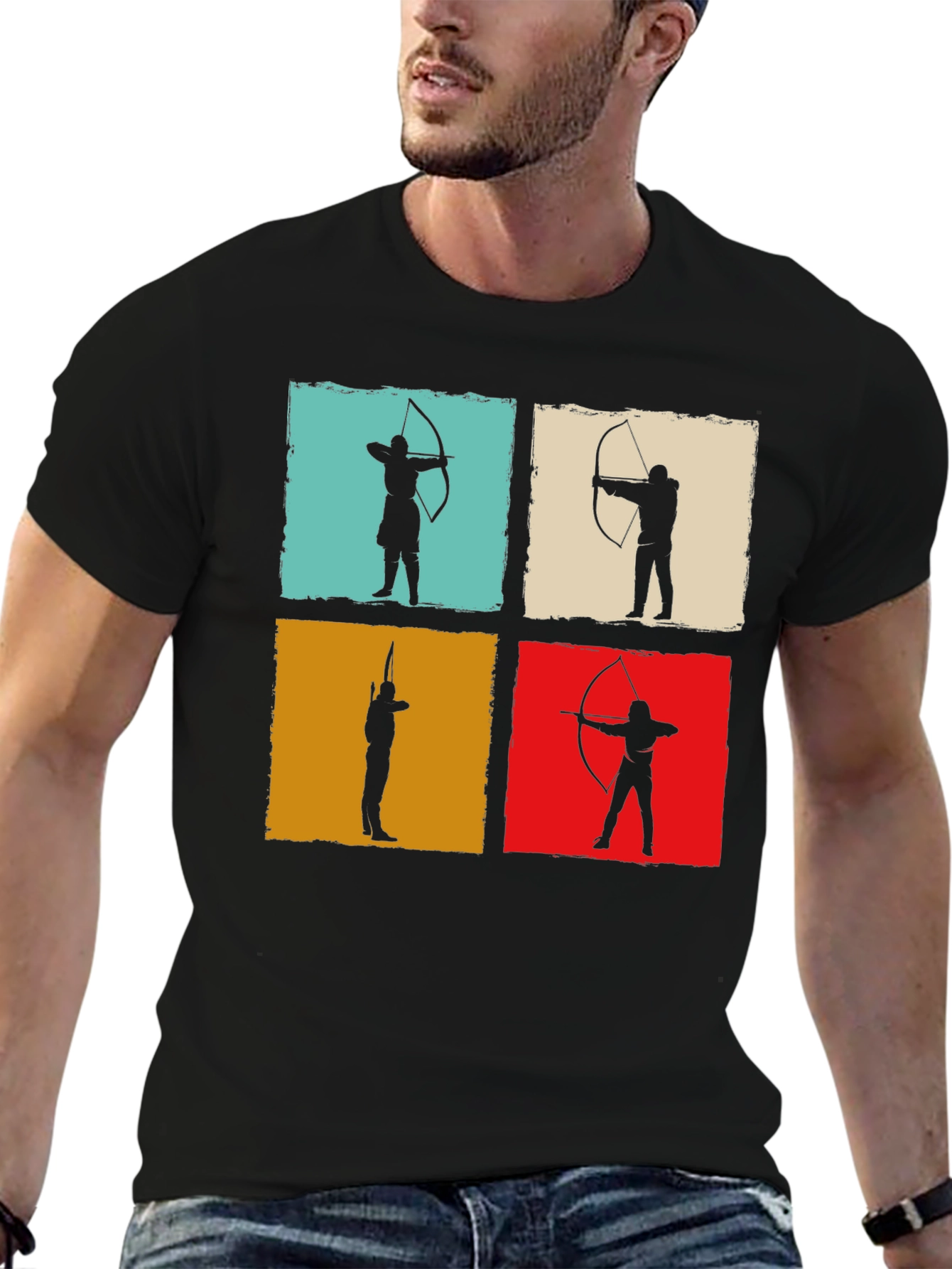 Archery Silhouette Graphic Tee - Black T-Shirt
