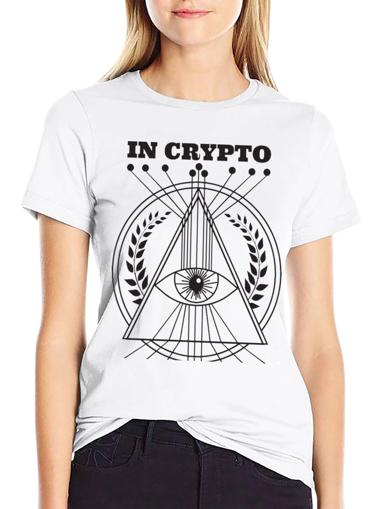 In Crypto Mens Black Graphic T-Shirt