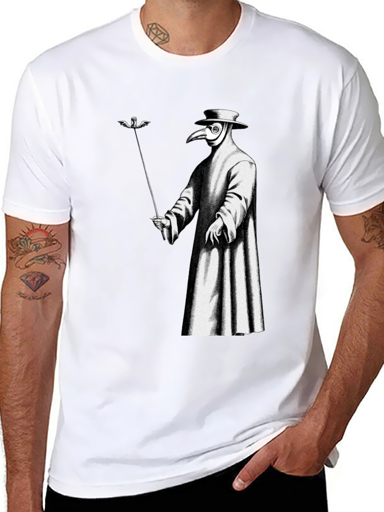 Plague Doctor Graphic T-Shirt - Unique Gothic Style