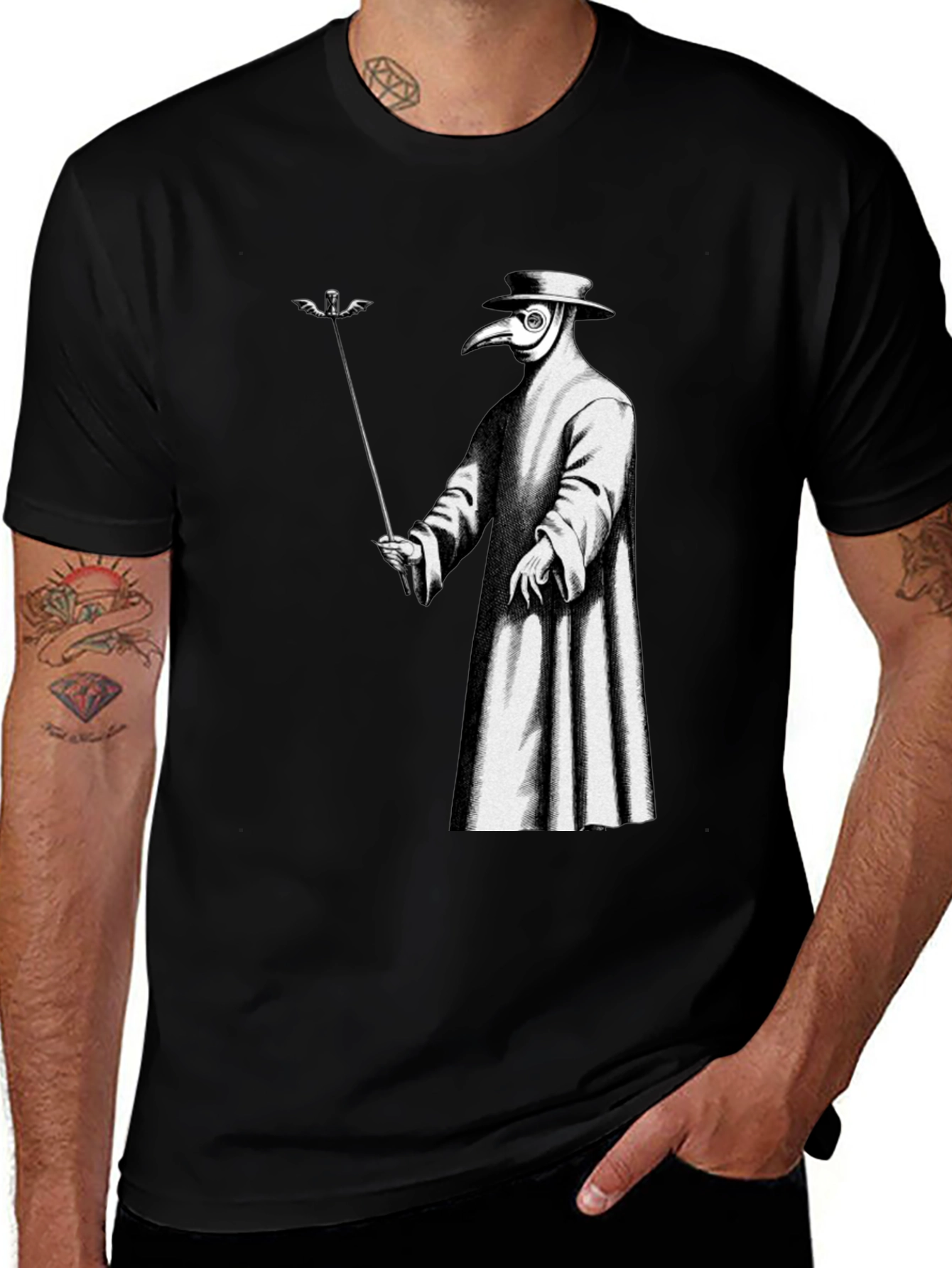 Plague Doctor Graphic T-Shirt - Unique Gothic Style