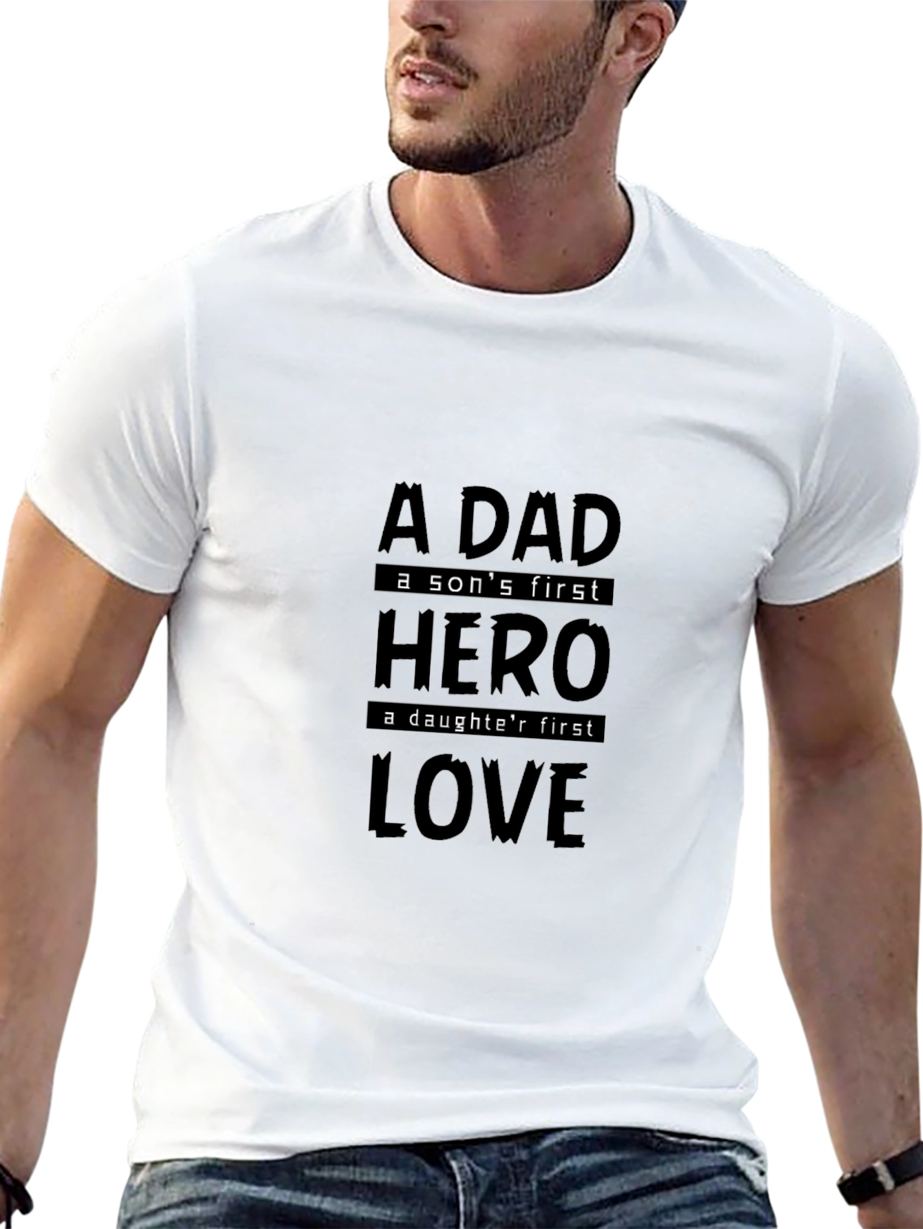 A Dad Hero Love Mens Black T-Shirt