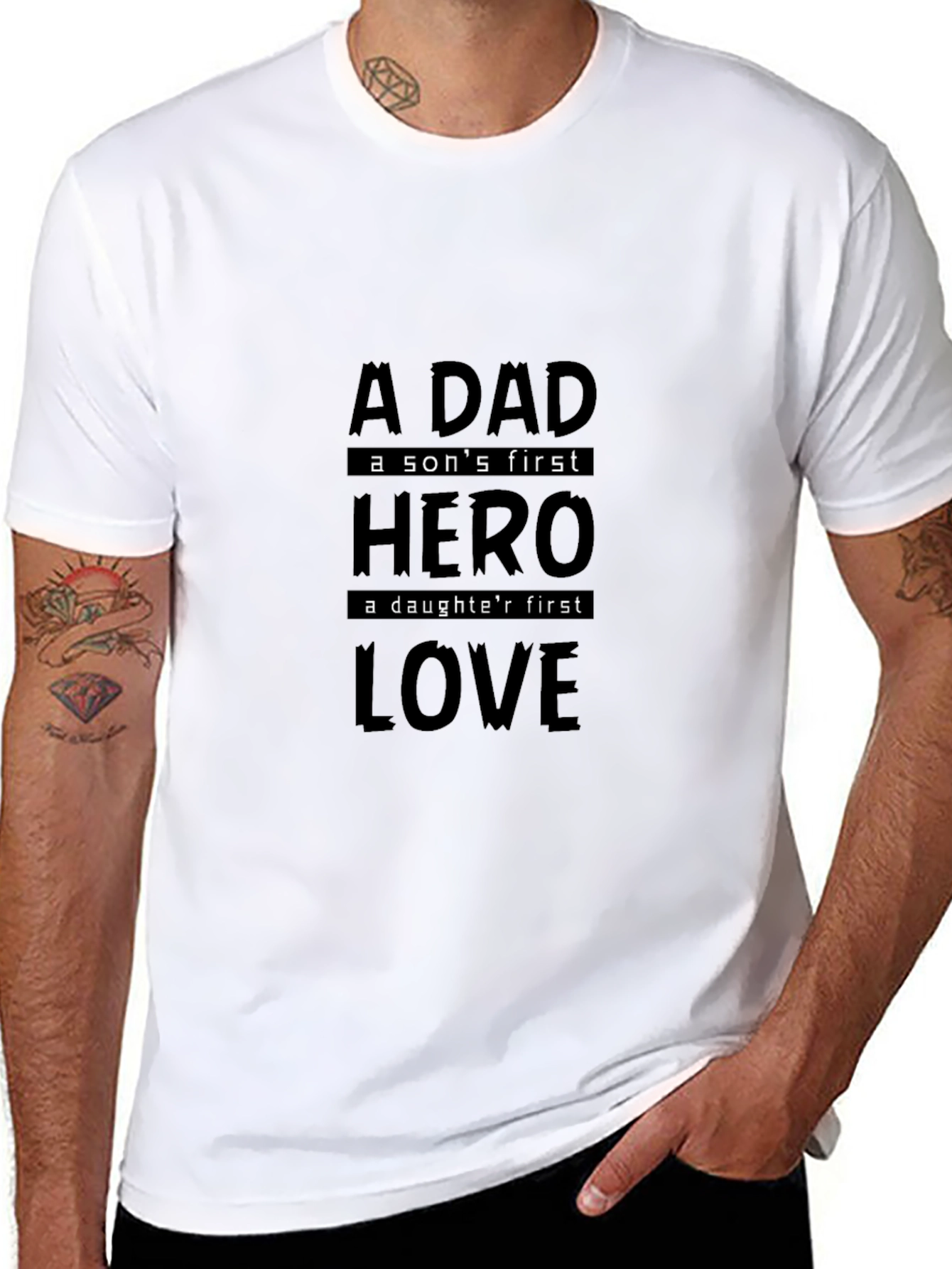A Dad Hero Love Mens Black T-Shirt