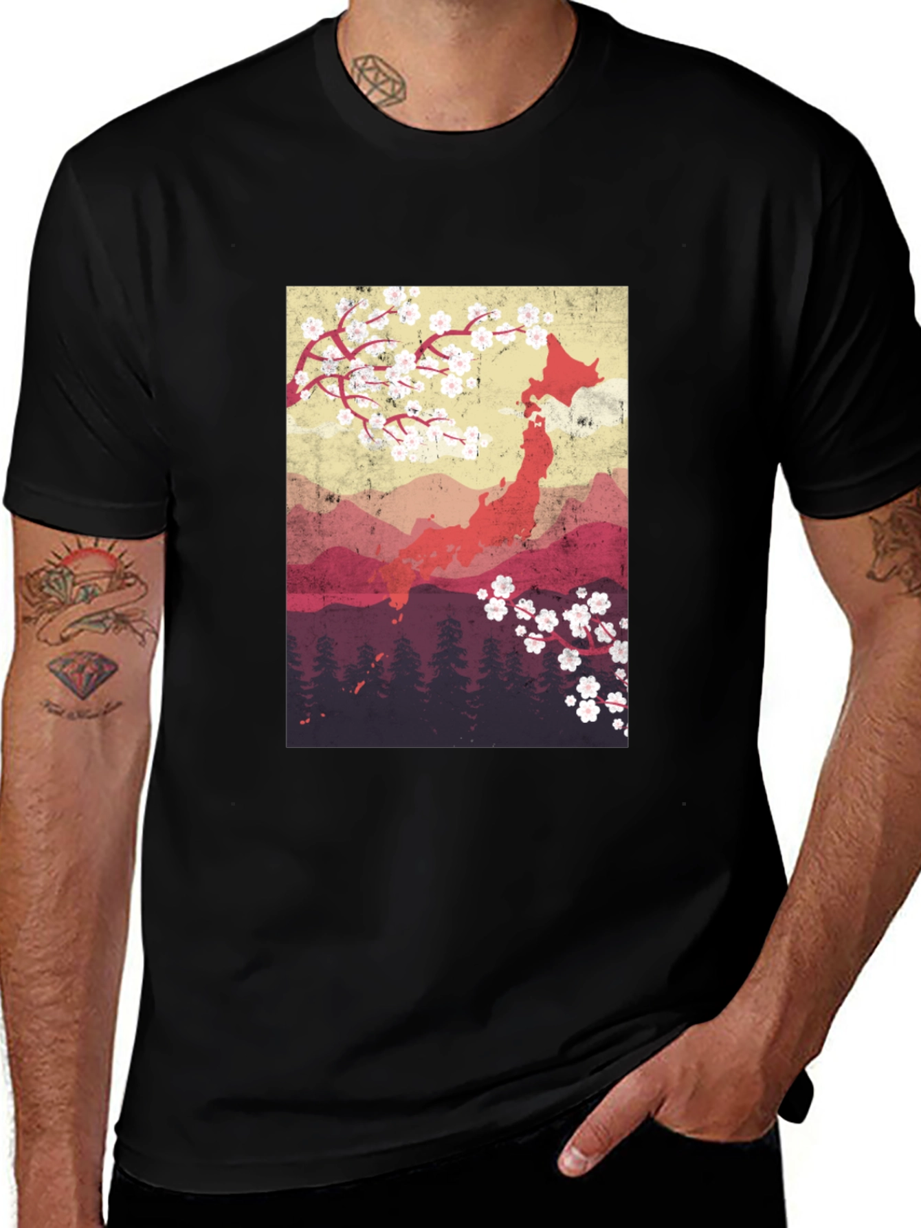Japan Cherry Blossom Graphic Tee