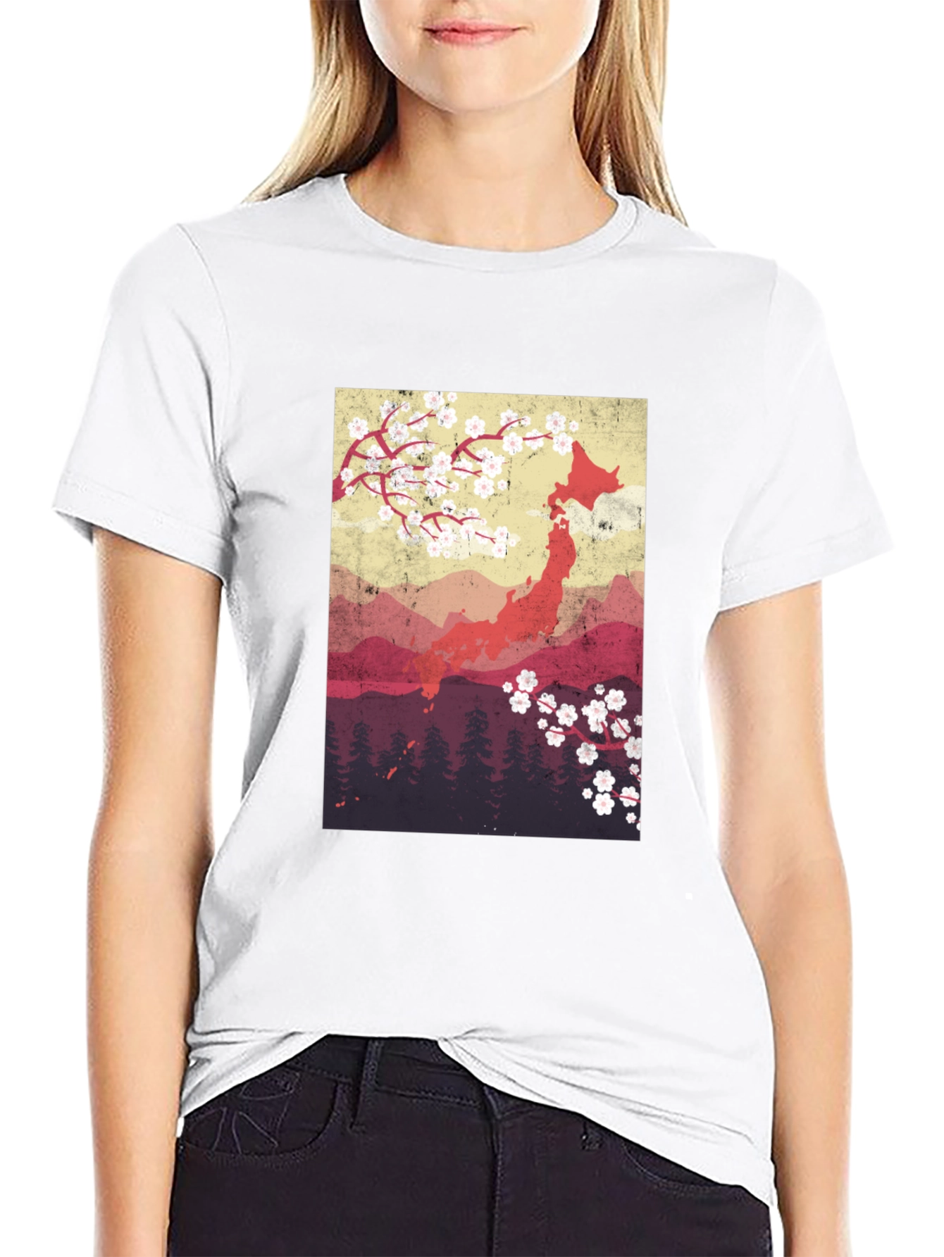Japan Cherry Blossom Graphic Tee
