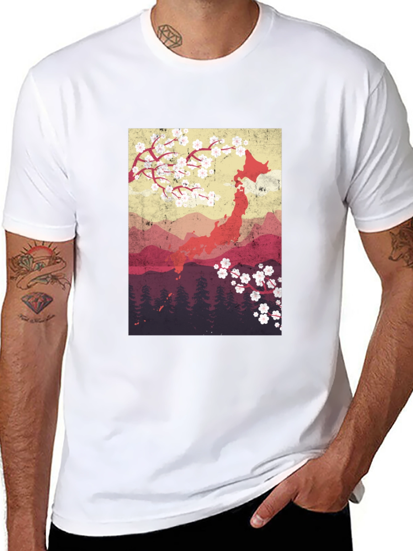 Japan Cherry Blossom Graphic Tee