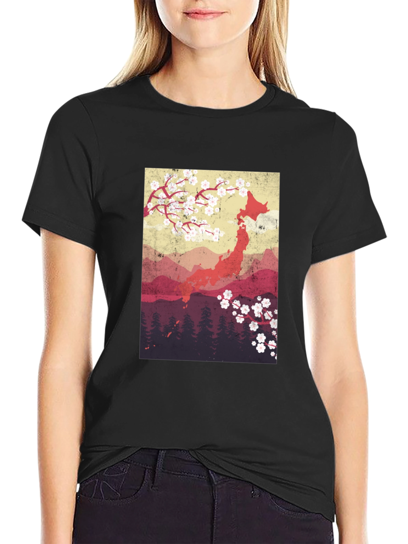 Japan Cherry Blossom Graphic Tee