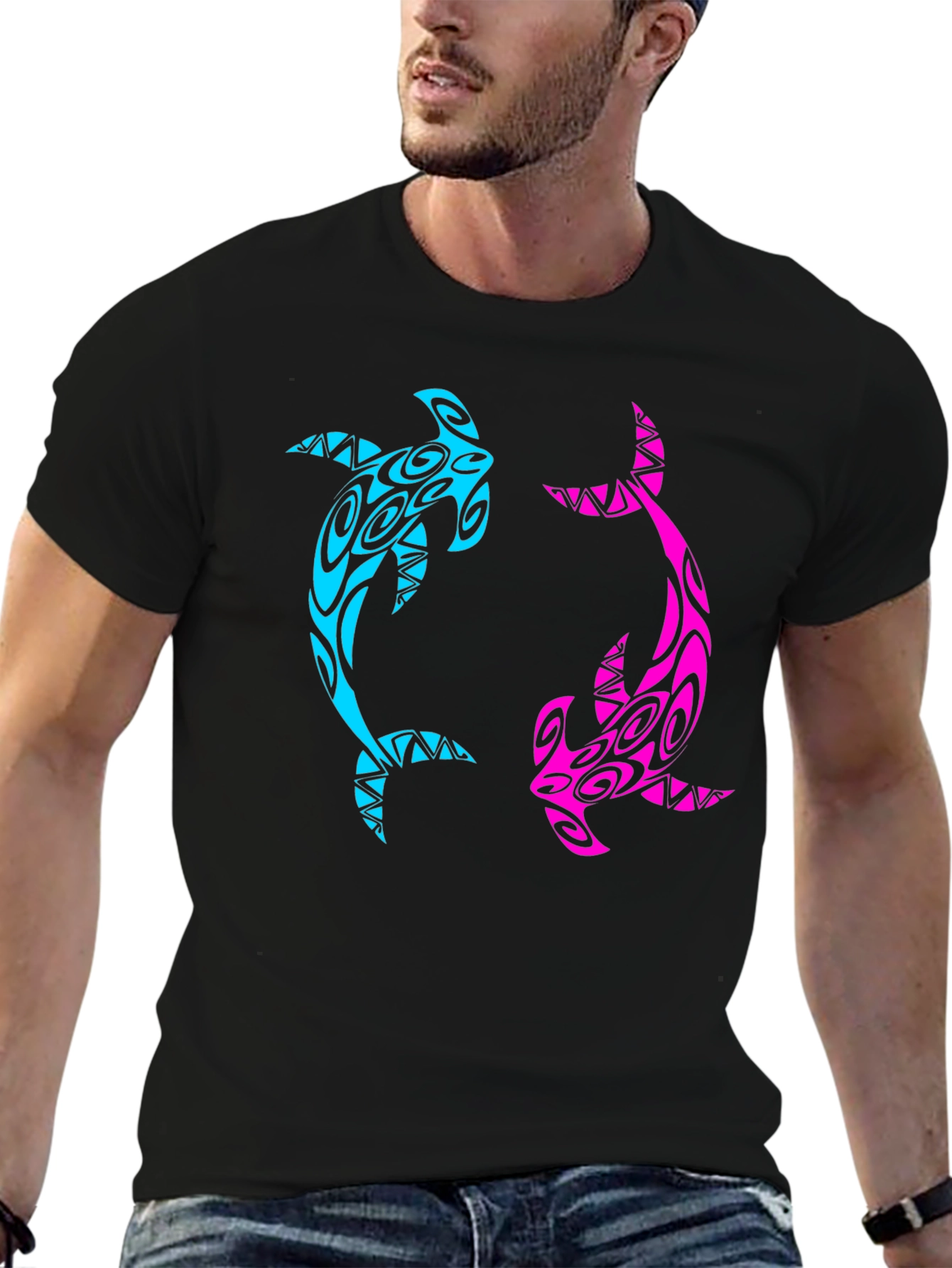 Hammerhead Tribal Graphic T-Shirt