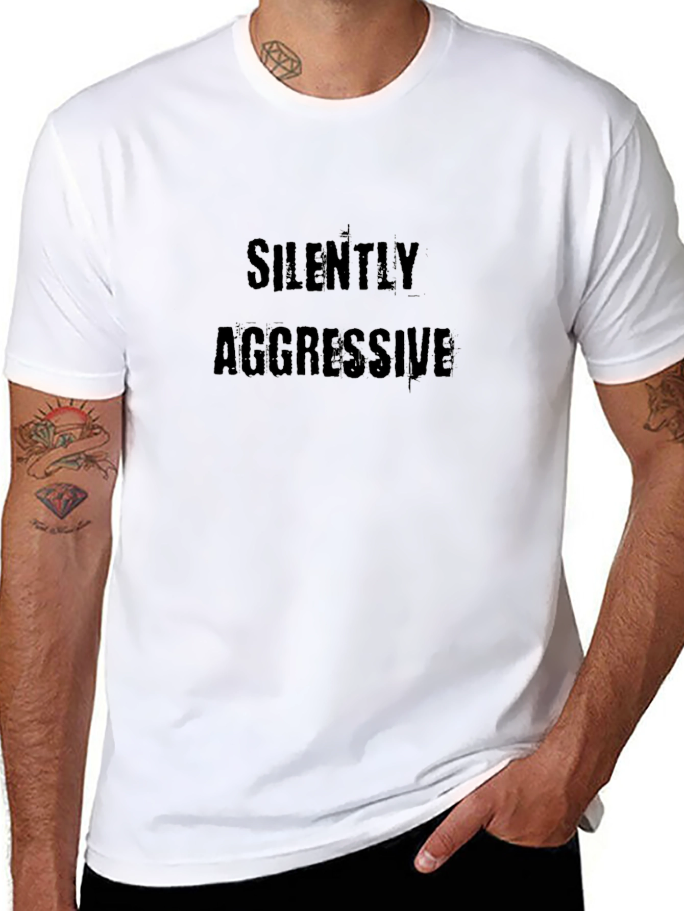 Silently Aggressive Black Graphic Tee