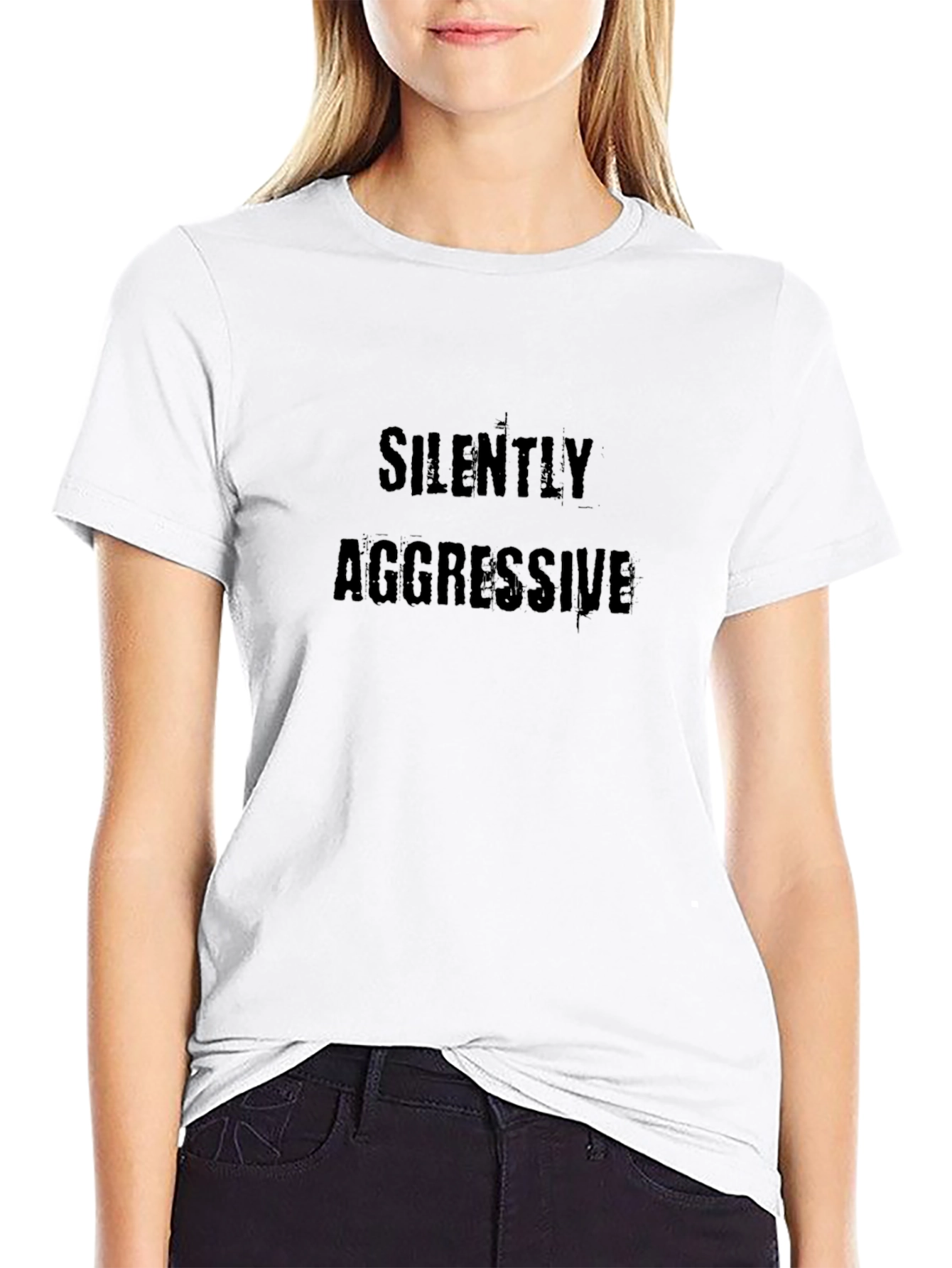 Silently Aggressive Black Graphic Tee