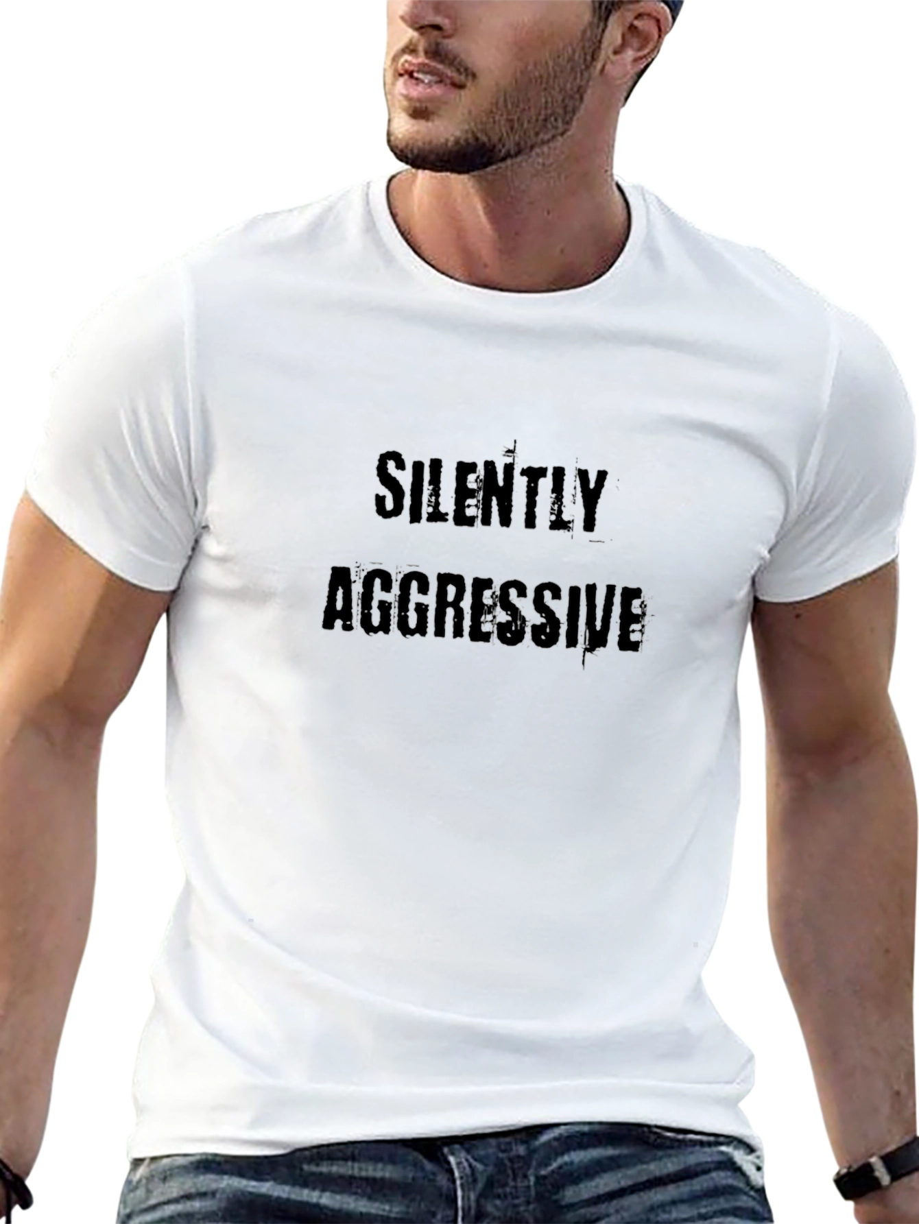 Silently Aggressive Black Graphic Tee