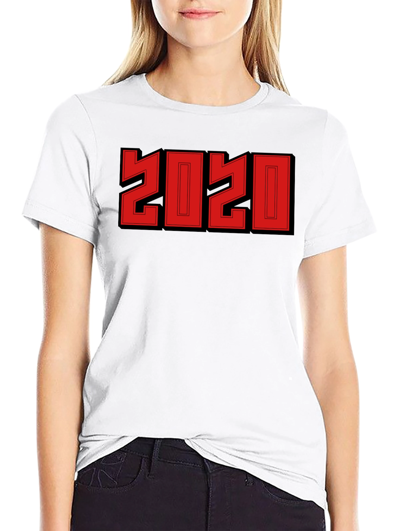2020 Retro Style Graphic Tee - Black