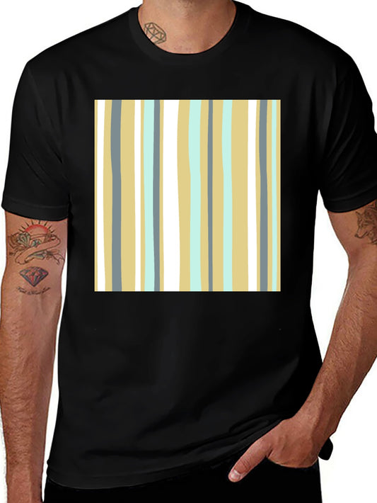Striped Pattern Black T-Shirt