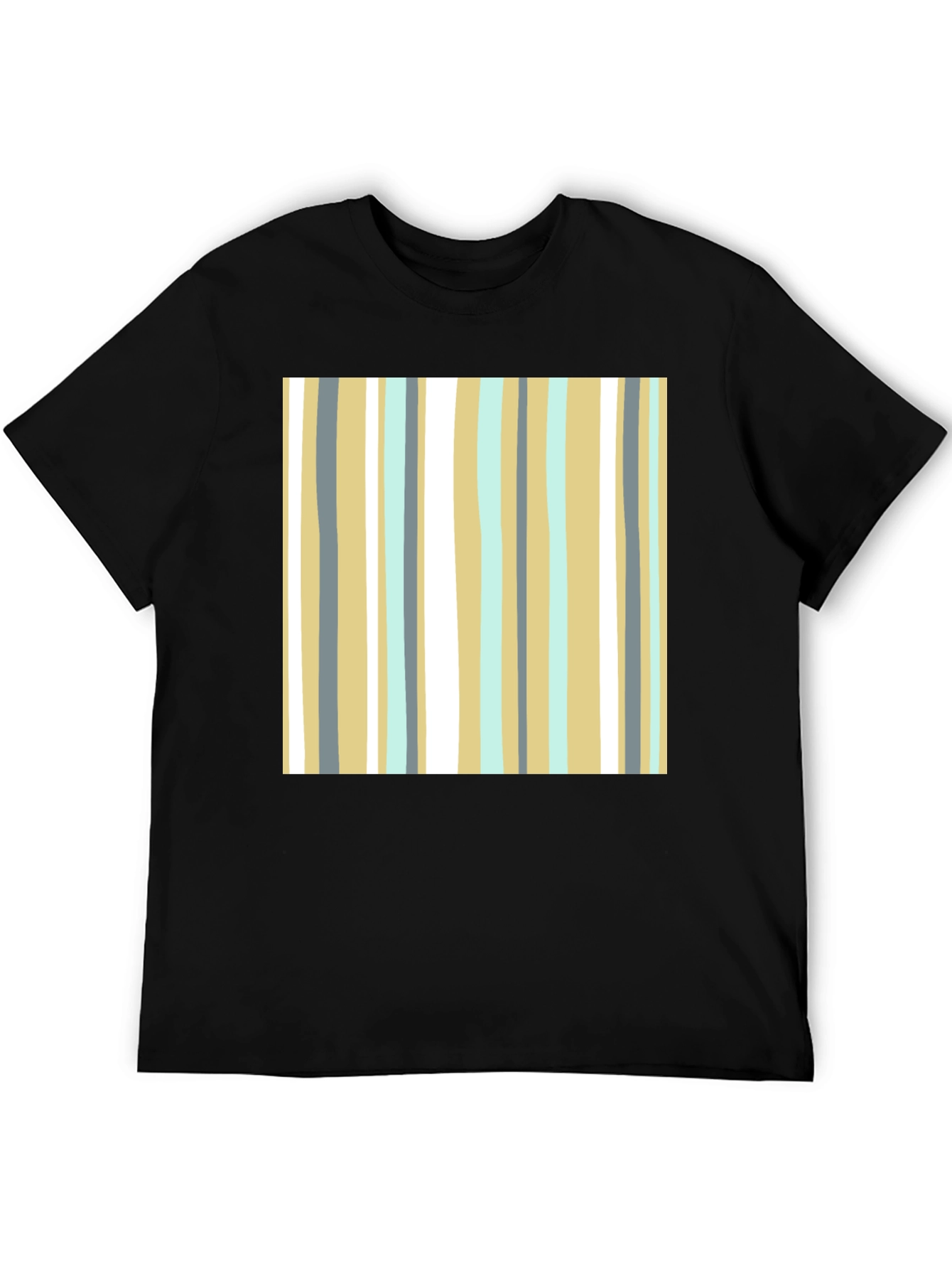 Striped Pattern Black T-Shirt