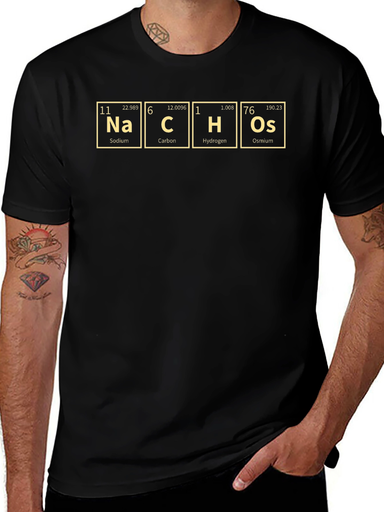 Nacho Elements T-Shirt: Sodium Carbon Hydrogen Osmium
