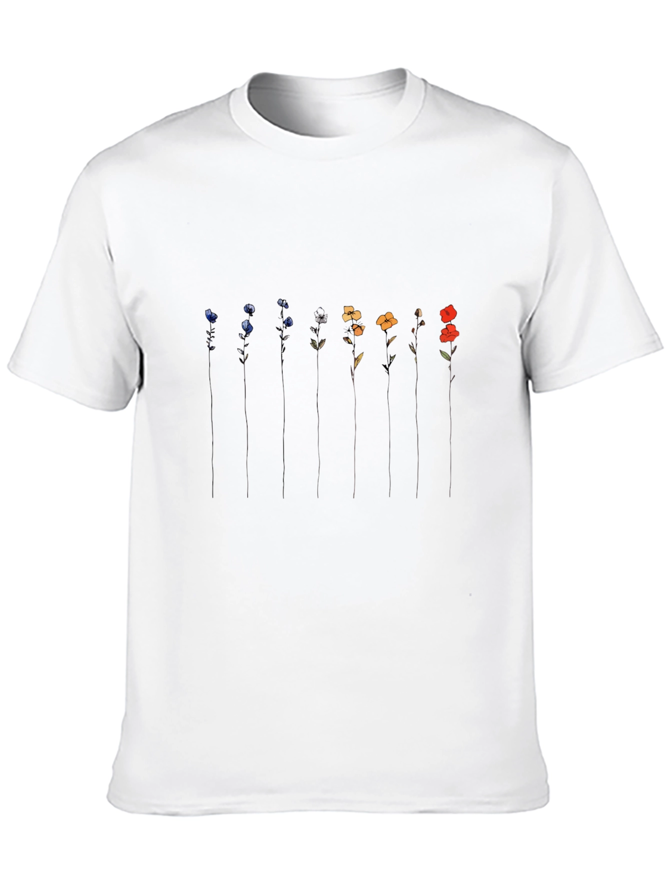 Floral Spectrum Black T-Shirt