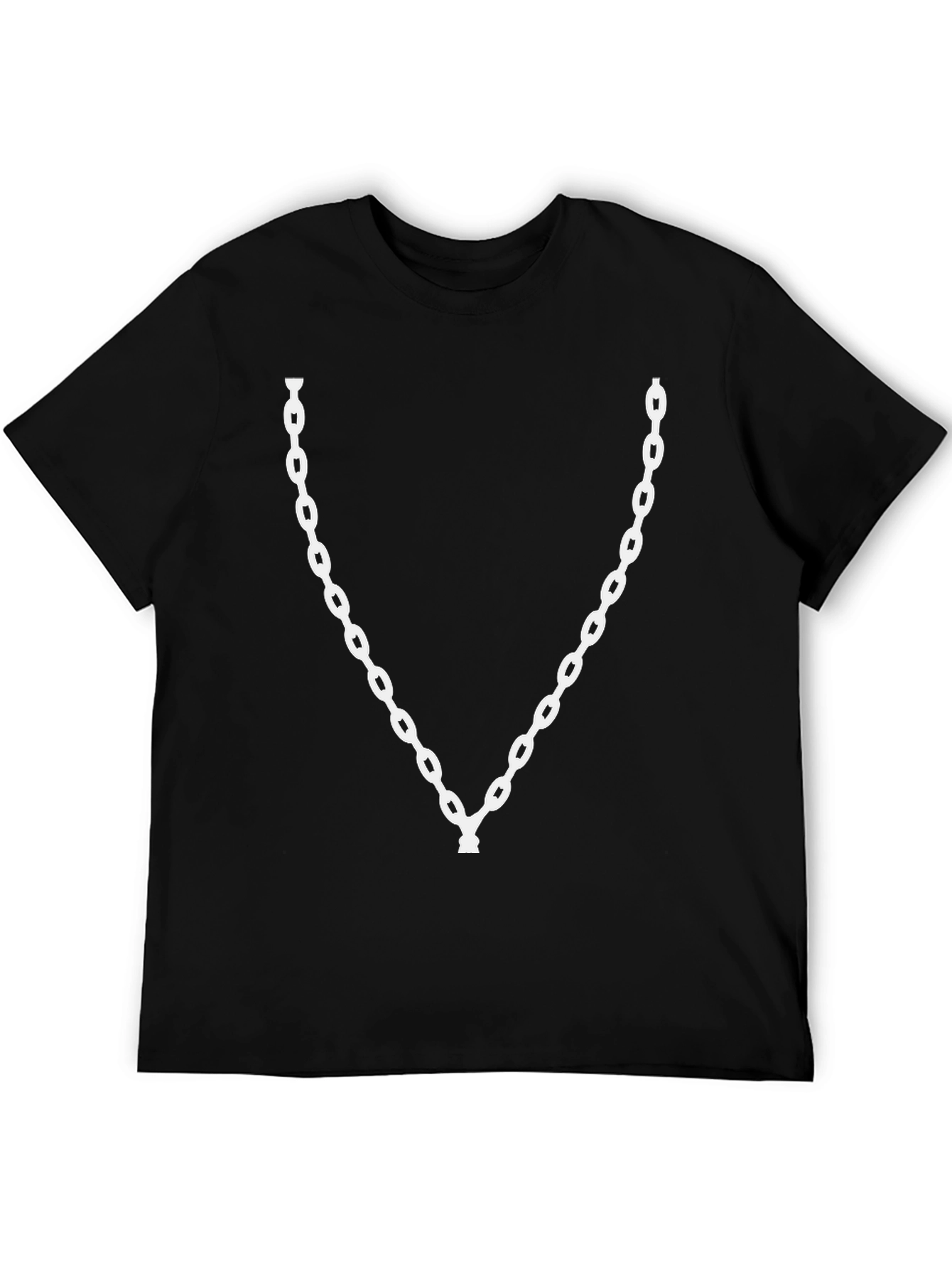 Mens Novelty Chain Print Black T-Shirt