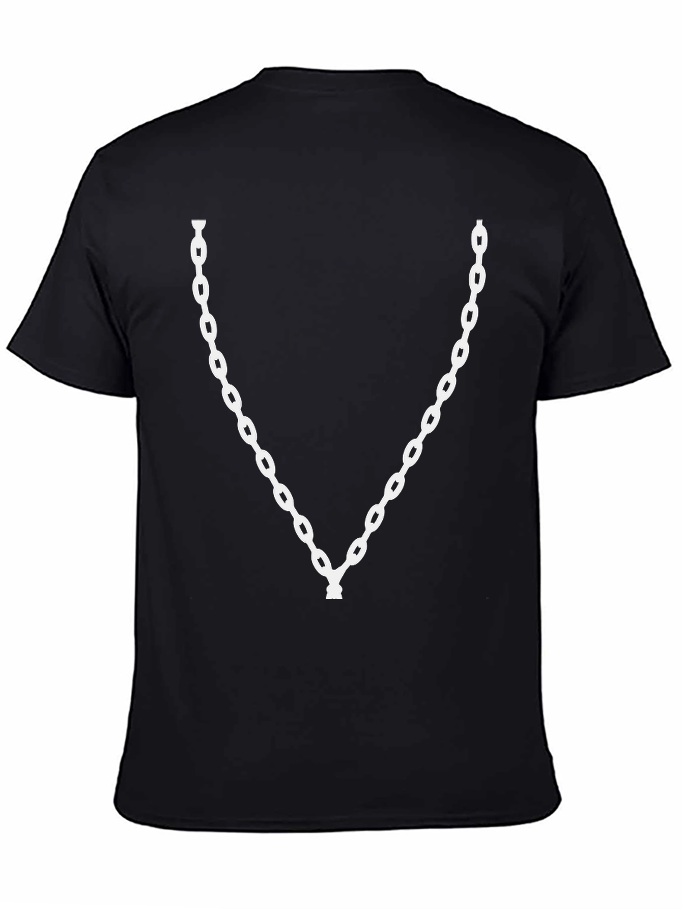 Mens Novelty Chain Print Black T-Shirt